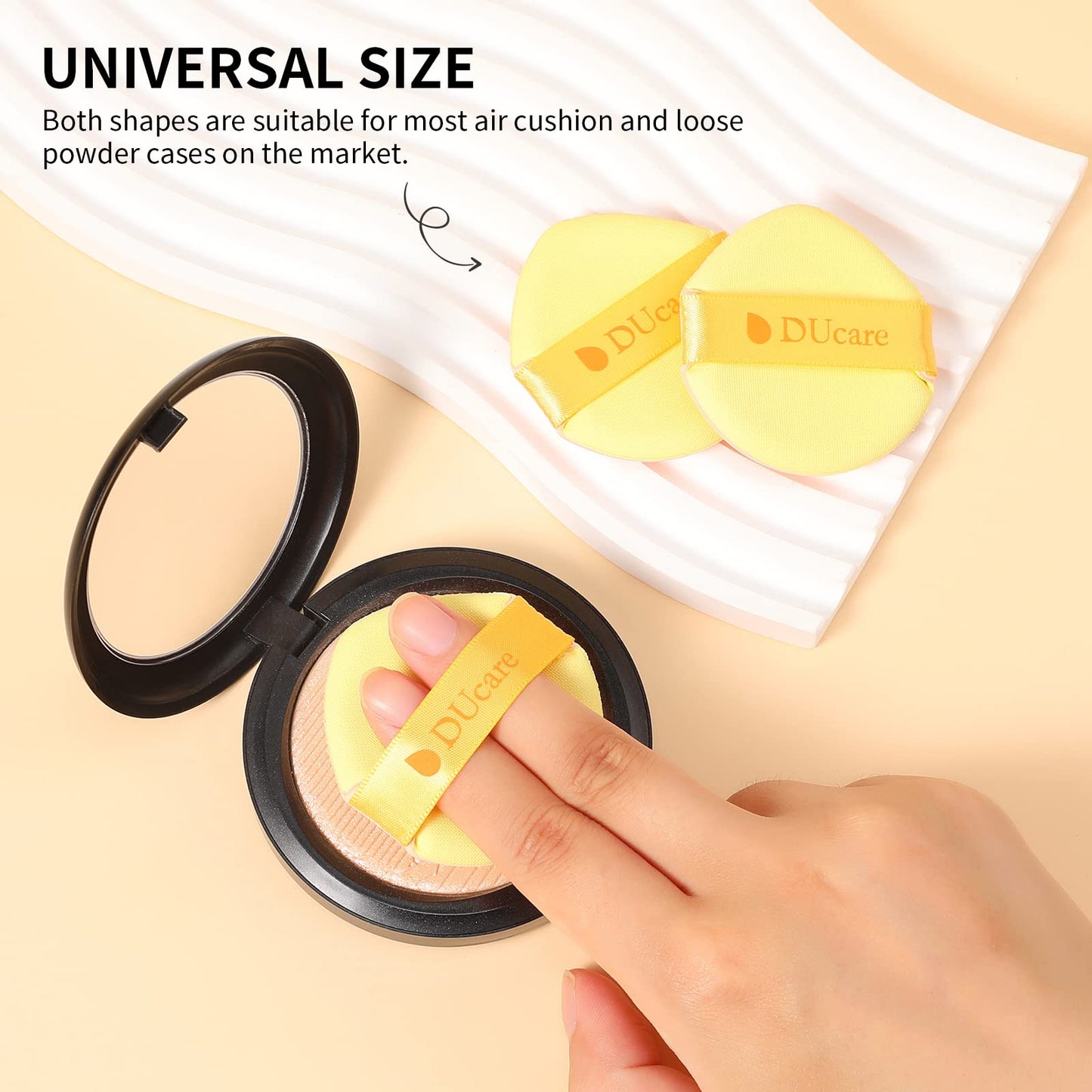 DUcare 4Pcs & 1Pc Makeup Sponges Foundation Brushes - Ideal For Flawless Makeup, Non-latex Blender Beauty Powder Puffs Kabuki Flat Top Face Brush
