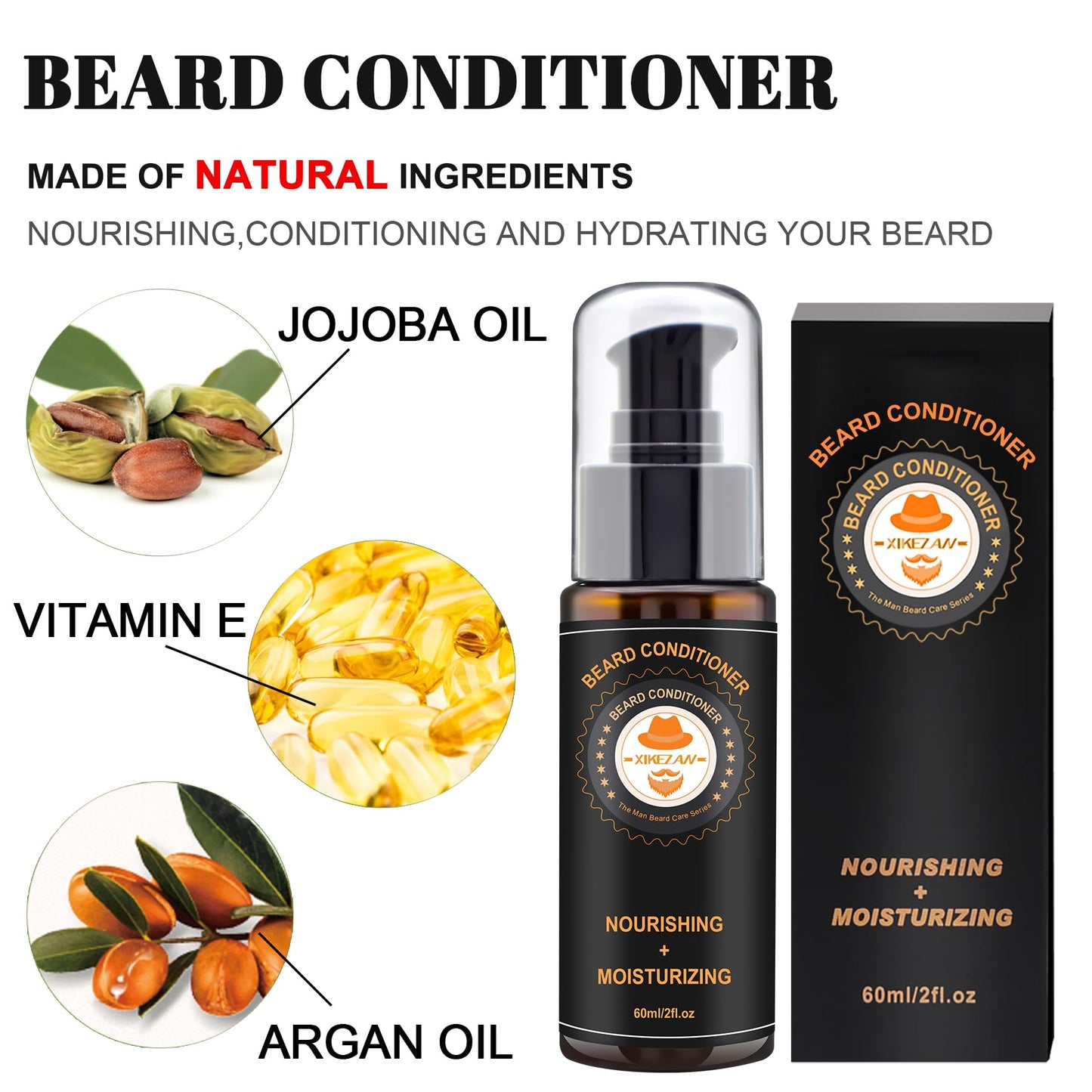 XIKEZAN Fathers Day Dad Gifts,Beard Grooming Kit for Men w/Beard Conditioner, Wash, Oil, Balm,Brush,Anniversary Birthday Valentines Gifts for Men Him Daddy Husband Boyfriend Christmas Stocking Fillers
