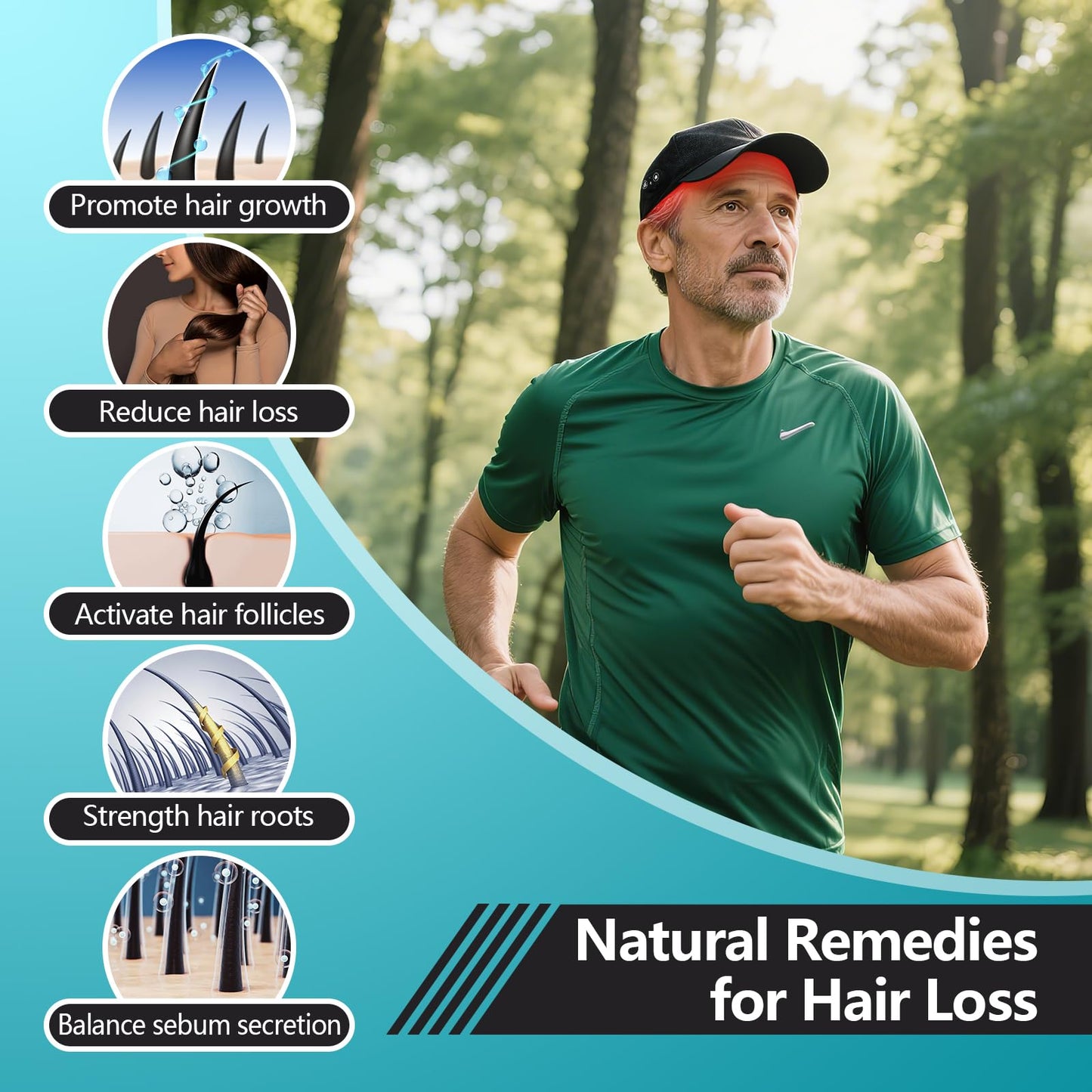iKeener Laser Hair Growth Cap, FDA Cleared Wireless 660nm & 850nm Red Light Cap for Hair Regrowth, for Hair Loss & Hair Thinning in Men and Women
