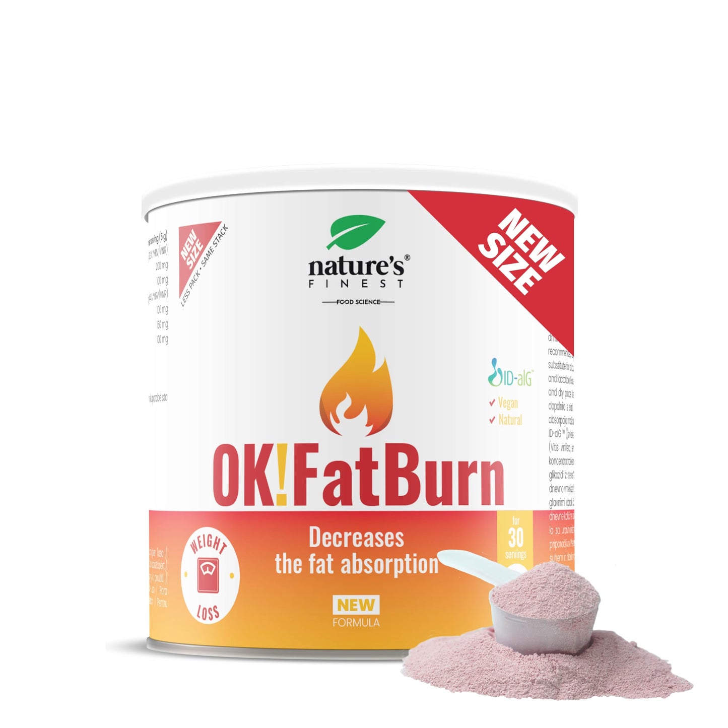 Powerful Fat Burner Powder for Men & Women - Metabolism Booster with L-Carnitine, L-Tyrosine, ID-alG™ & Vitamin C - Gluten-Free Weight Loss Support for Energy & Fat Metabolism - Vegan