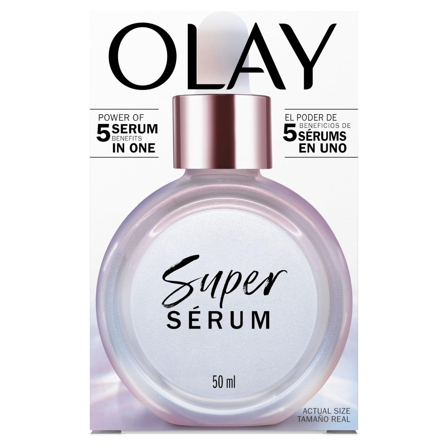 Olay Super Serum 5-in-1 Benefits, Hydrating Face Serum 50 ml, With Vitamin C, Niacinamide, Collagen Peptides & Vitamin E, Glowing, Firmer and Smoother Skin, Lightweight Formula