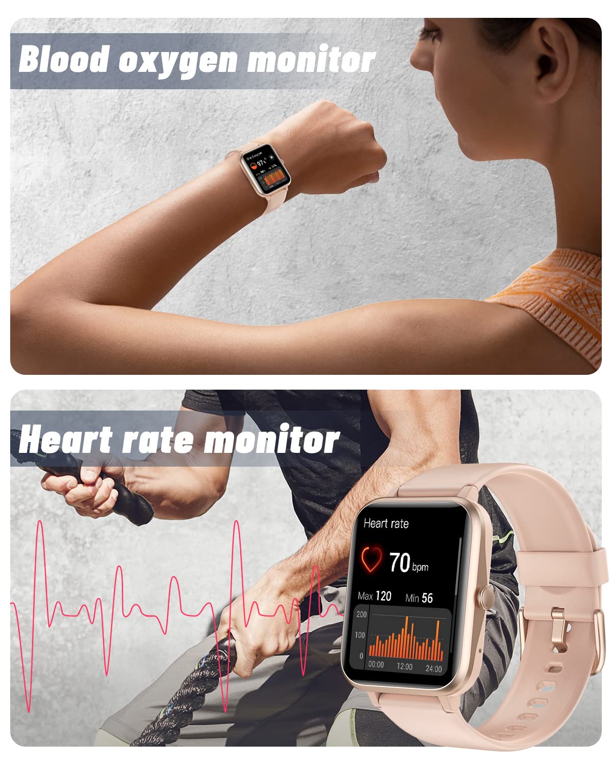 GRV Smart Watch Answer Dial Call,Smart Watches for Women Men with Heart Rate Monitor,Step Counter,Sleep Tracker,Sports Fitness Tracker Watch Call SMS Notification Smartwatch for Android iOS Phone