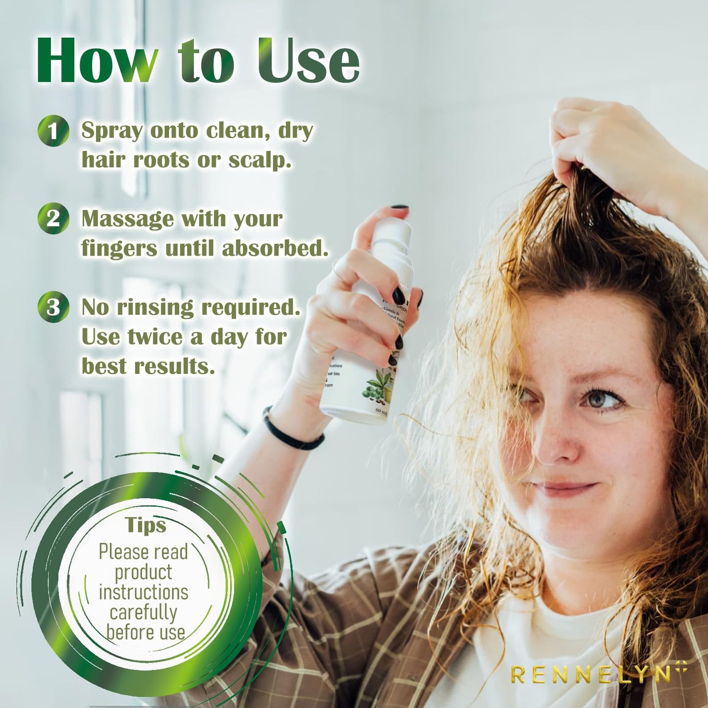 Natural Hair Growth Oil Spray: Rosemary Castor Batana Oil with Rice Water Lotion for Hair Growth and Thickening, 60 mL – Hair Loss Treatment For Women