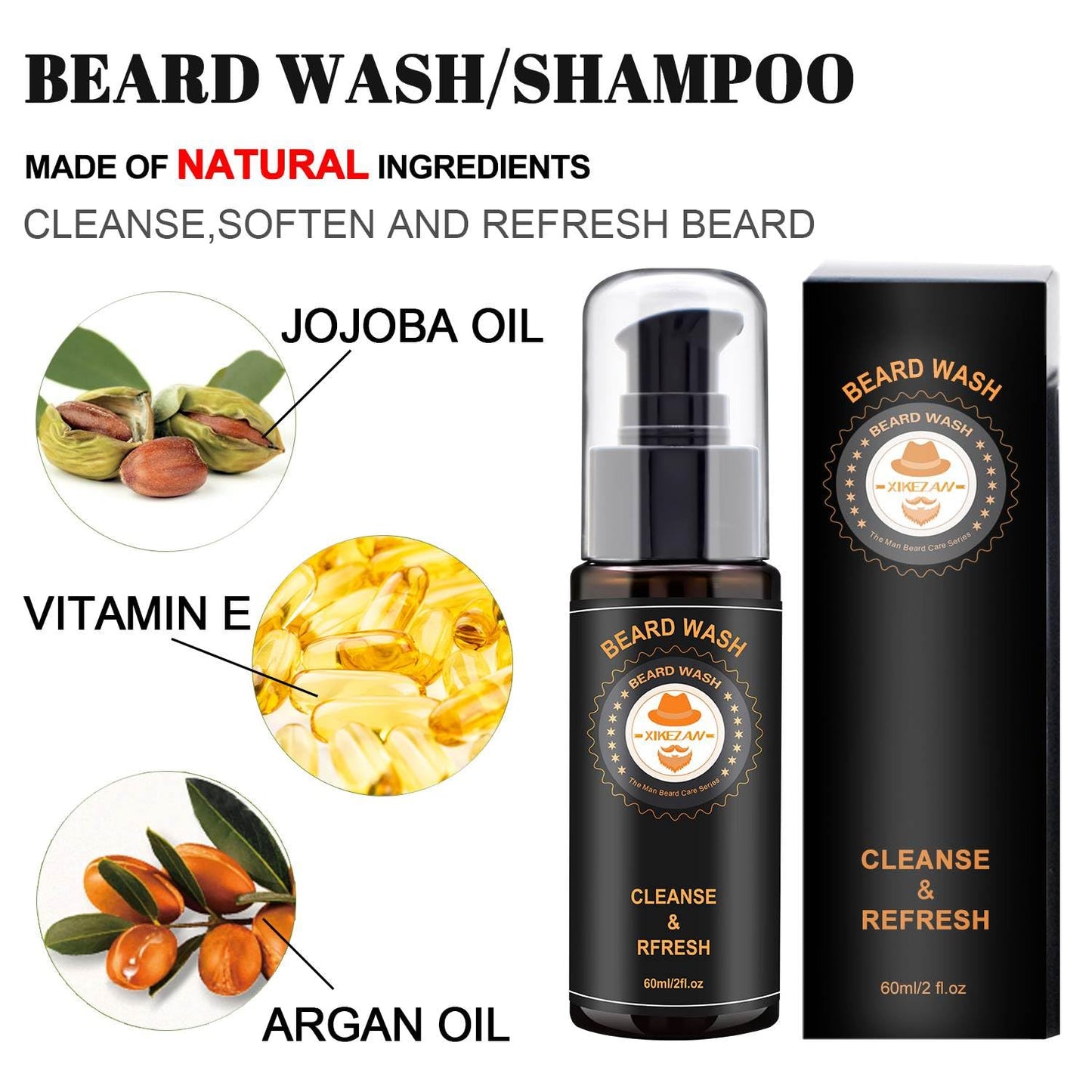 XIKEZAN Fathers Day Dad Gifts,Beard Grooming Kit for Men w/Beard Conditioner, Wash, Oil, Balm,Brush,Anniversary Birthday Valentines Gifts for Men Him Daddy Husband Boyfriend Christmas Stocking Fillers