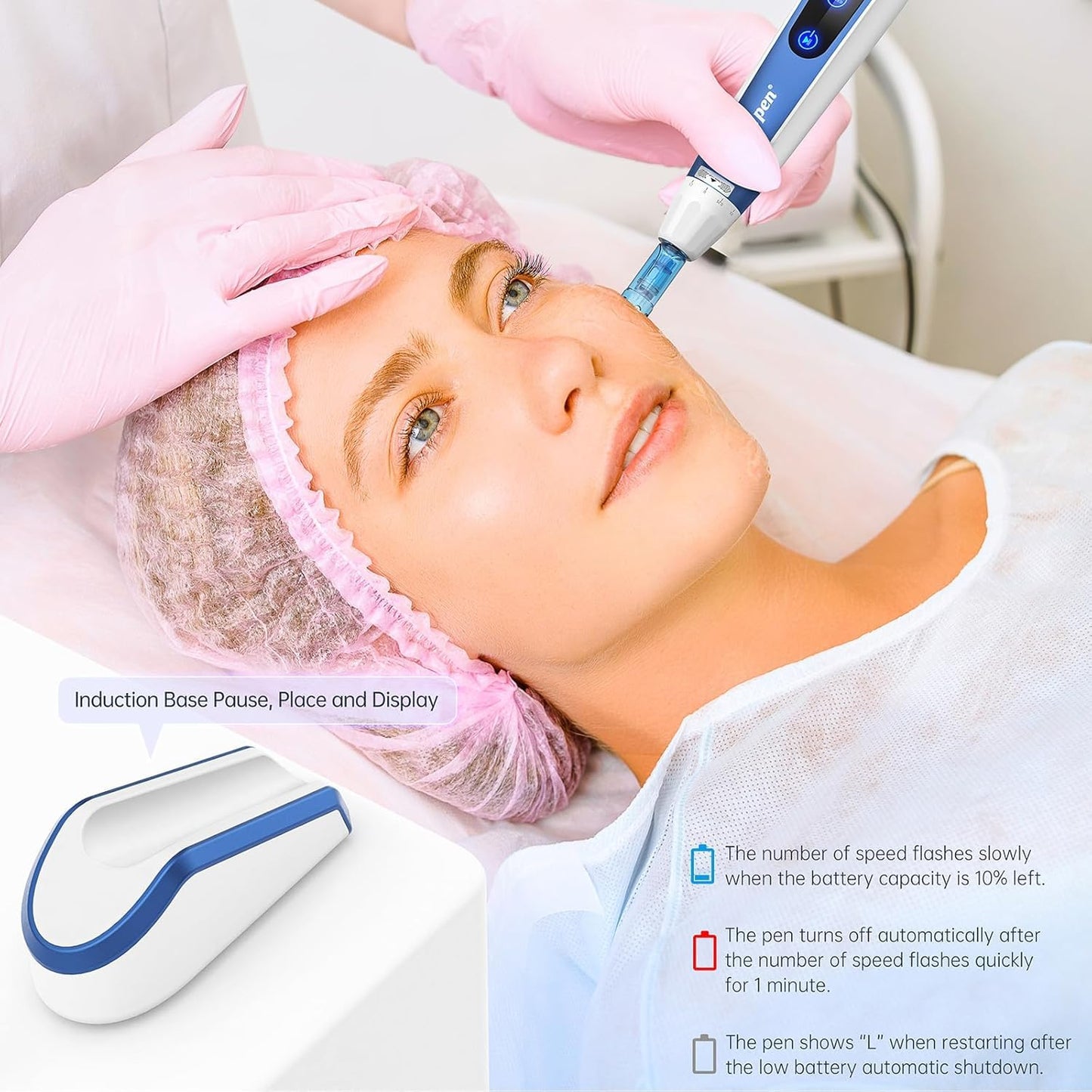 Dr. Pen A11 Wireless Microneedling Pen - Touch Screen Controls with Induction Base, 15 Replacement Cartridges for Skin Rejuvenation, Wrinkle Reduction, Acne Scar Treatment, and Hair Regrowth