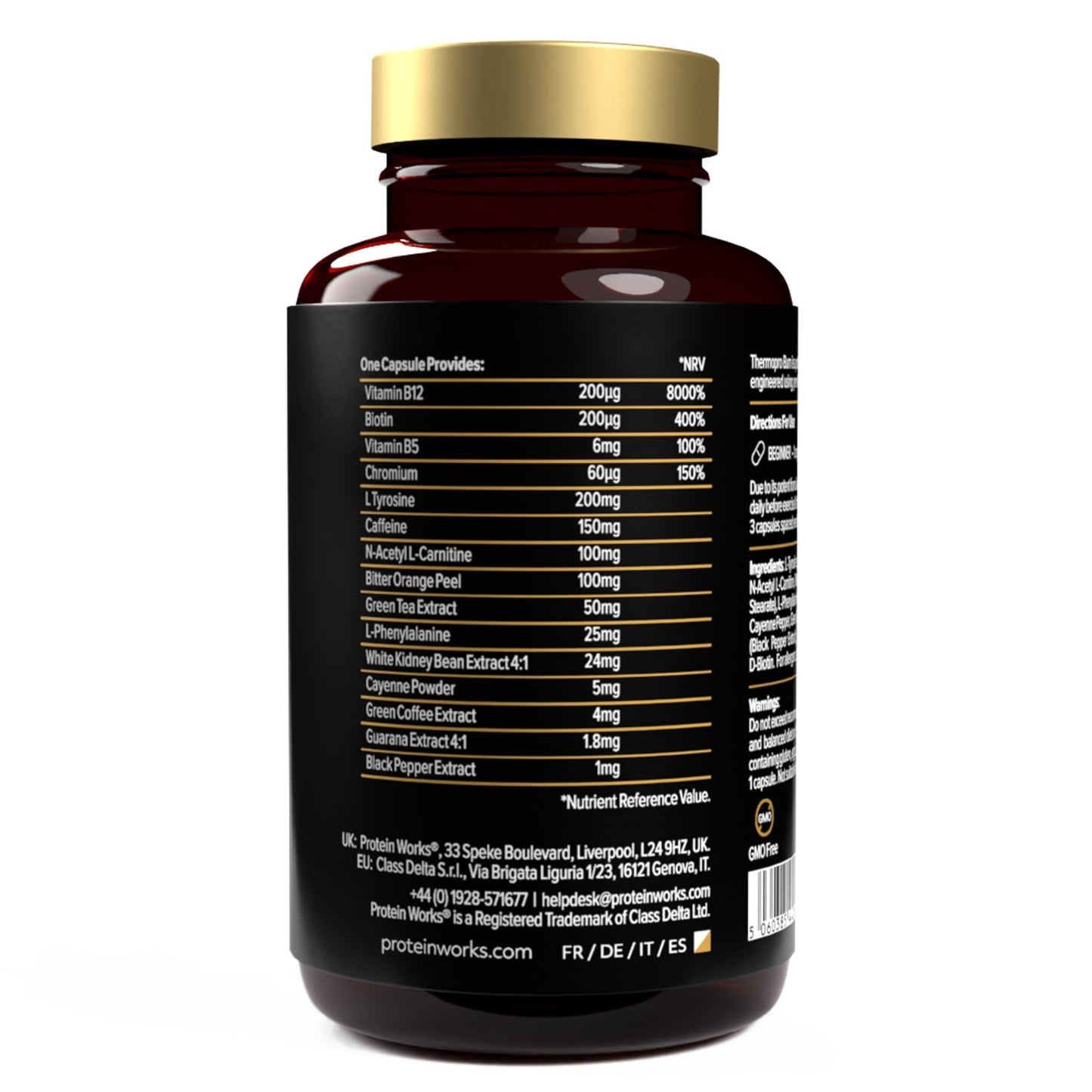 Protein Works - Thermopro Burn Tablets | Preworkout Supplement With Caffeine | Reduces Tiredness & Fatigue | 45 Capsules