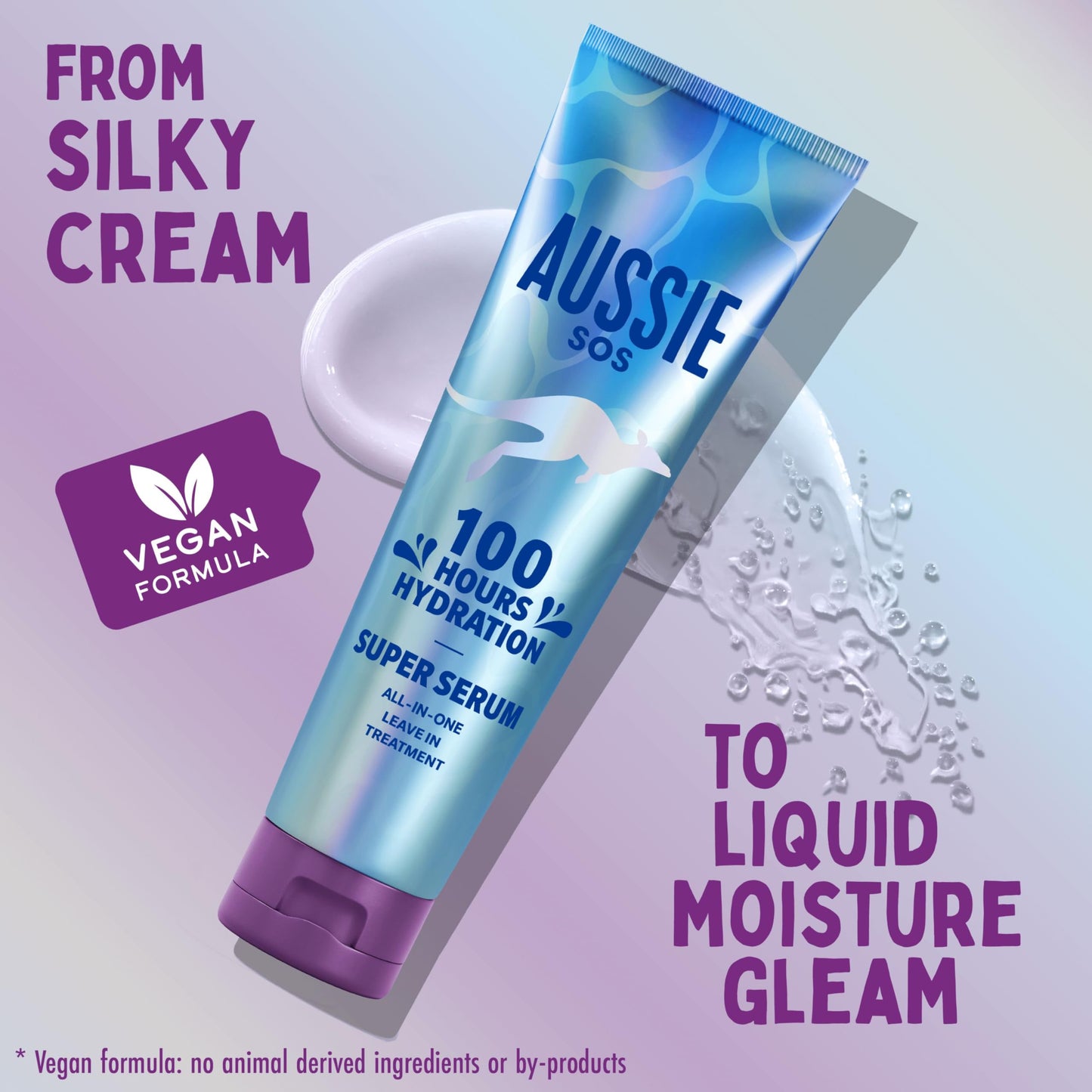Aussie Super Serum Leave In Conditioner Hair Serum Treatment, For Dry, Damaged Hair. 100 Hours of Hydration, Smooth, Soften, Detangle, Prevent Split Ends and Boost Shine, 160ml