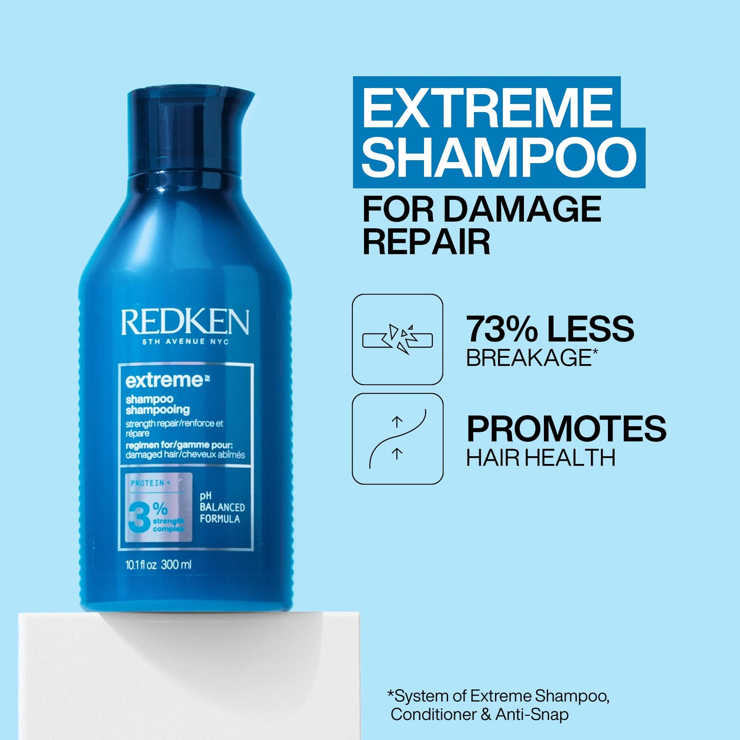 Redken Extreme Shampoo and Conditioner, For Damaged Hair, Repairs Strength & Adds Flexibility