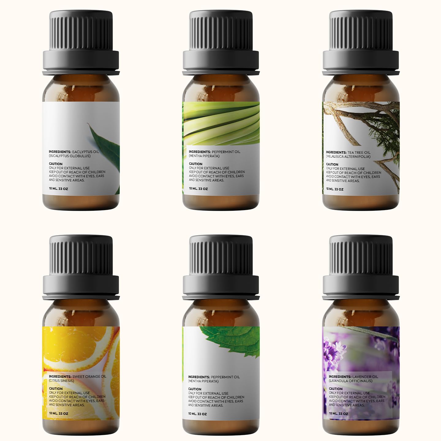 Essential Oils by Pure Aroma 100% Pure Therapeutic Grade Oils kit- Top 6 Aromatherapy Oils Gift Set-6 Pack, 10ML(Eucalyptus, Lavender, Lemon Grass, Orange, Peppermint, Tea Tree)