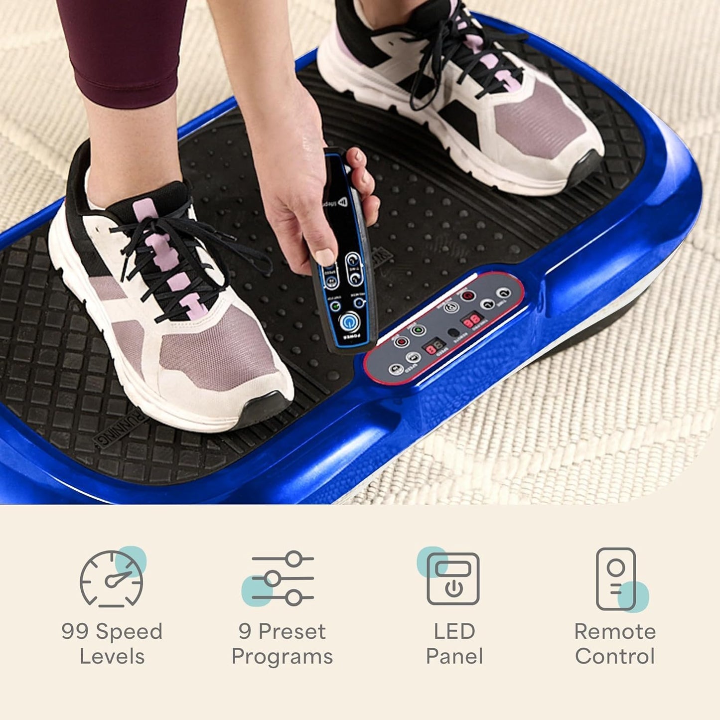 LifePro Waver Vibration Plate Exercise Machine for Full Body Workout, 99 Speed Levels, Resistance Bands, Remote, Home Fitness and Weight Loss Platform