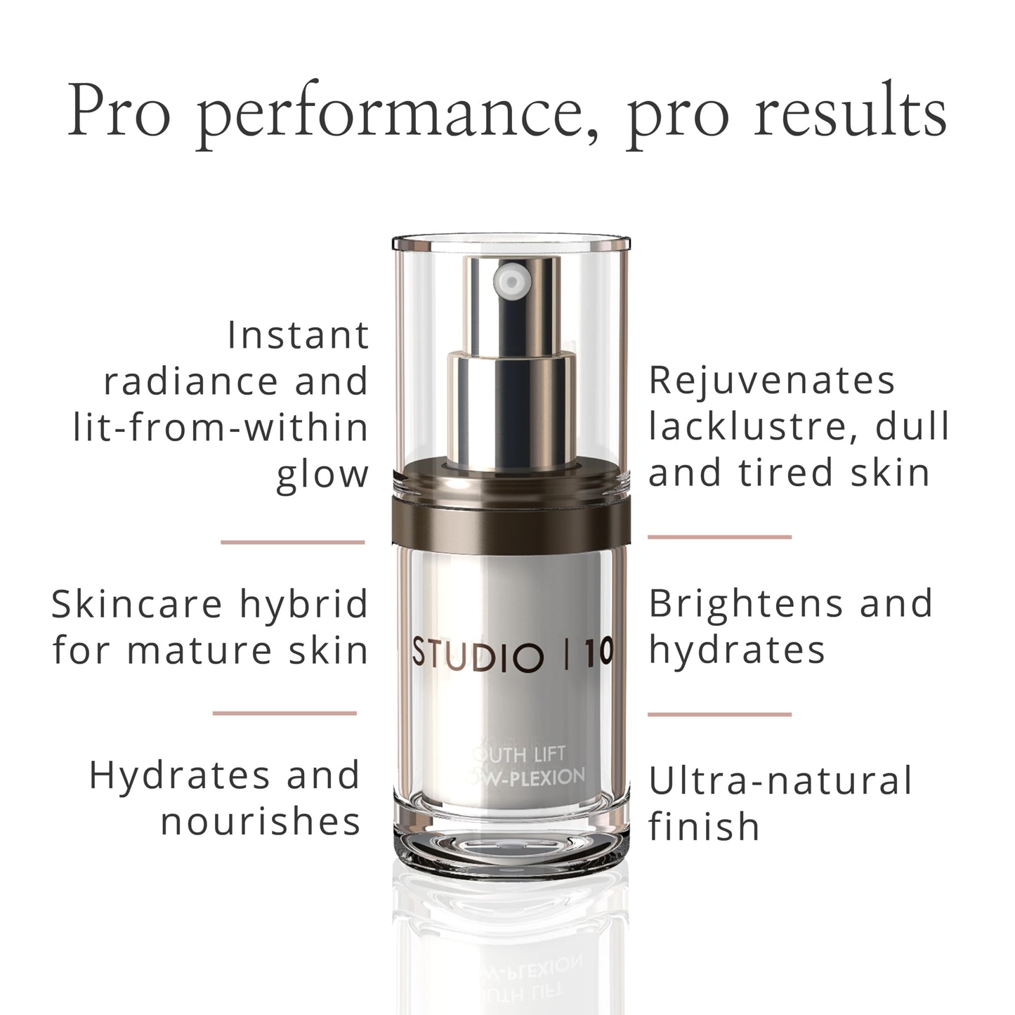 Studio10 Skin Lift Glow-Plexion Primer and Highlighter 2-in-1 Radiance Booster with Skincare Benefits for Hydrated Brightened and Lifted Skin Suitable for Dull Dry and Mature Complexions