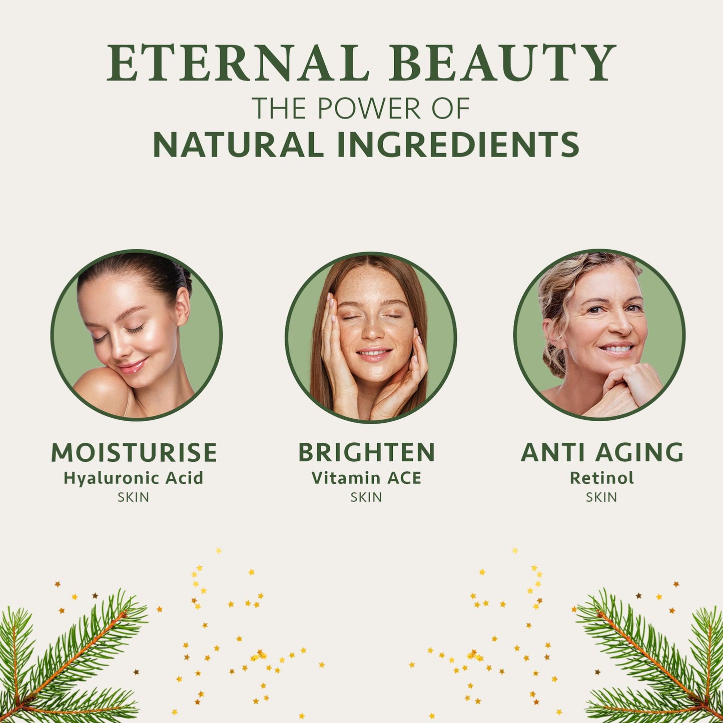 Skincare Gifts for Women - Beauty Gift Box with Hyaluronic Acid Serum for Face + Vitamin C + Retinol 3x30ml Skincare - Luxury Gifts for Women - Organic Beauty
