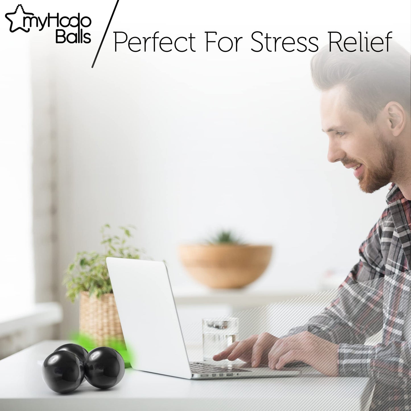 myHodo Ferrite Magnetic Balls (30mm, 2pcs) - Extra Large Magnet Spheres for Relaxation, ASMR, Anxiety Relief, Anti Stress Tool, Desk & Office Gadget, Unique Giveaway & Gift Idea, Rattlesnake Magnets