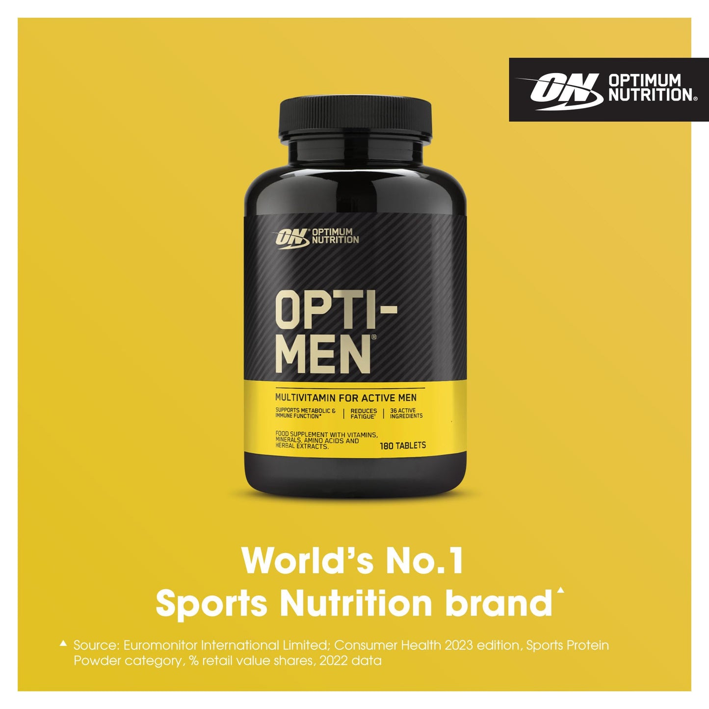 Optimum Nutrition Opti-Men Multi-Vitamin Supplements for Men with Vitamin D, Vitamin C, Vitamin B6 and Amino Acids, Unflavoured, 60 Servings, 180 Capsules