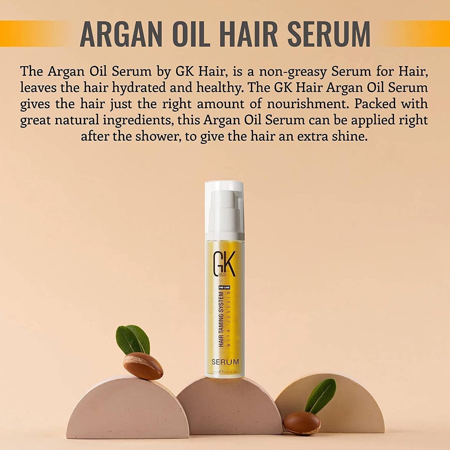 Global Keratin GK Hair Moisturizing Shampoo 300- GK Hair Moisturizing Conditioner (3.4 fl.oz/100ml) -Serum 10ml