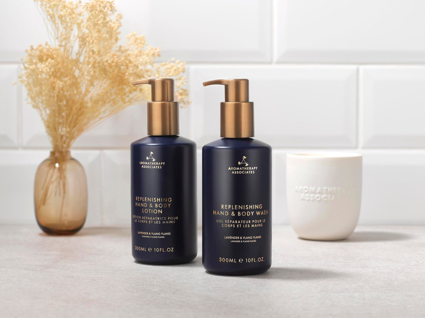 Aromatherapy Associates Replenishing Bathroom Kit - Hand And Body Wash And Lotion Duo Set