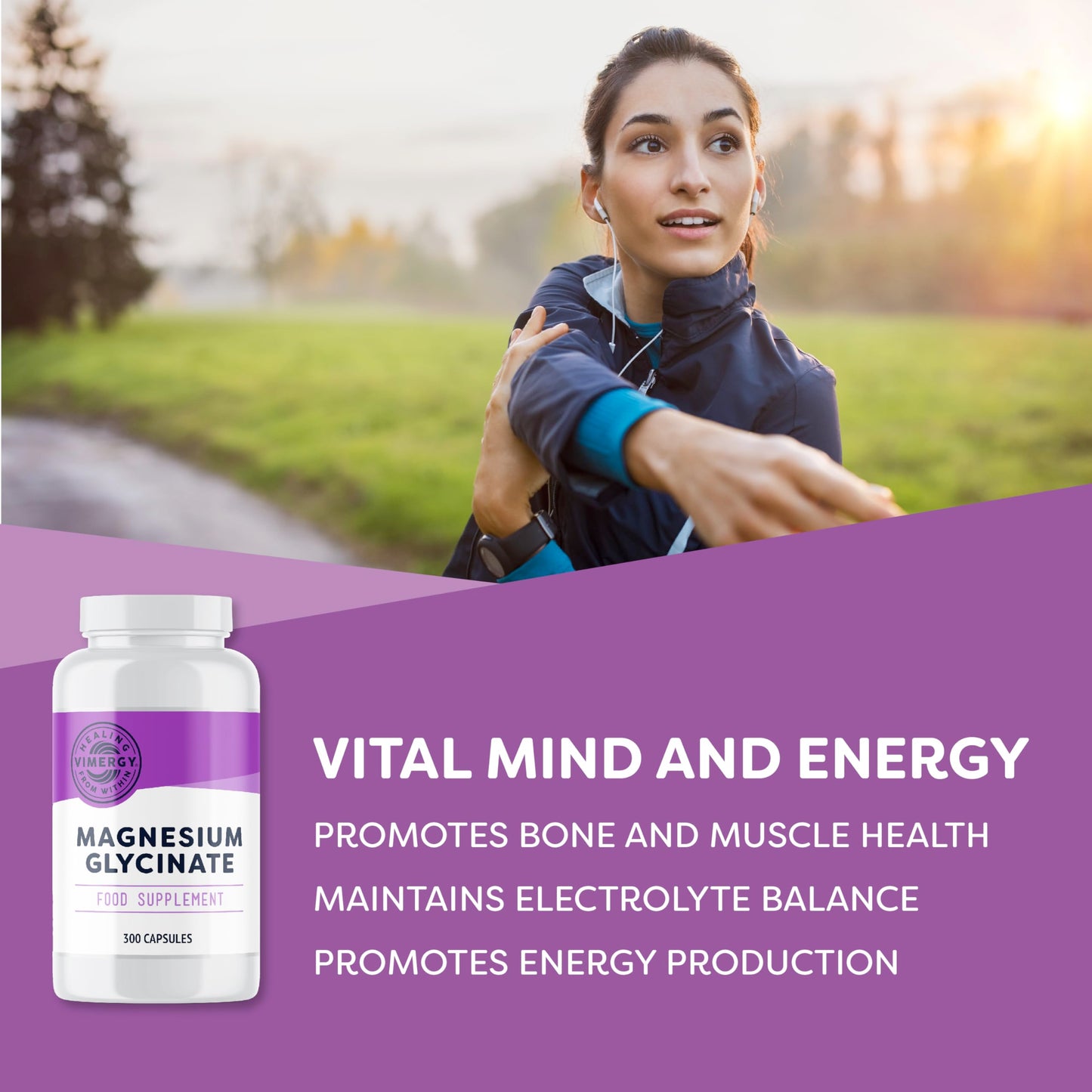 Vimergy Pure Magnesium Glycinate Supplement – High Strength Magnesium 310 mg – Supports Sleep, Energy & Reduces Fatigue – Stomach-Friendly Supplements not Malate or Citrate – Made in USA
