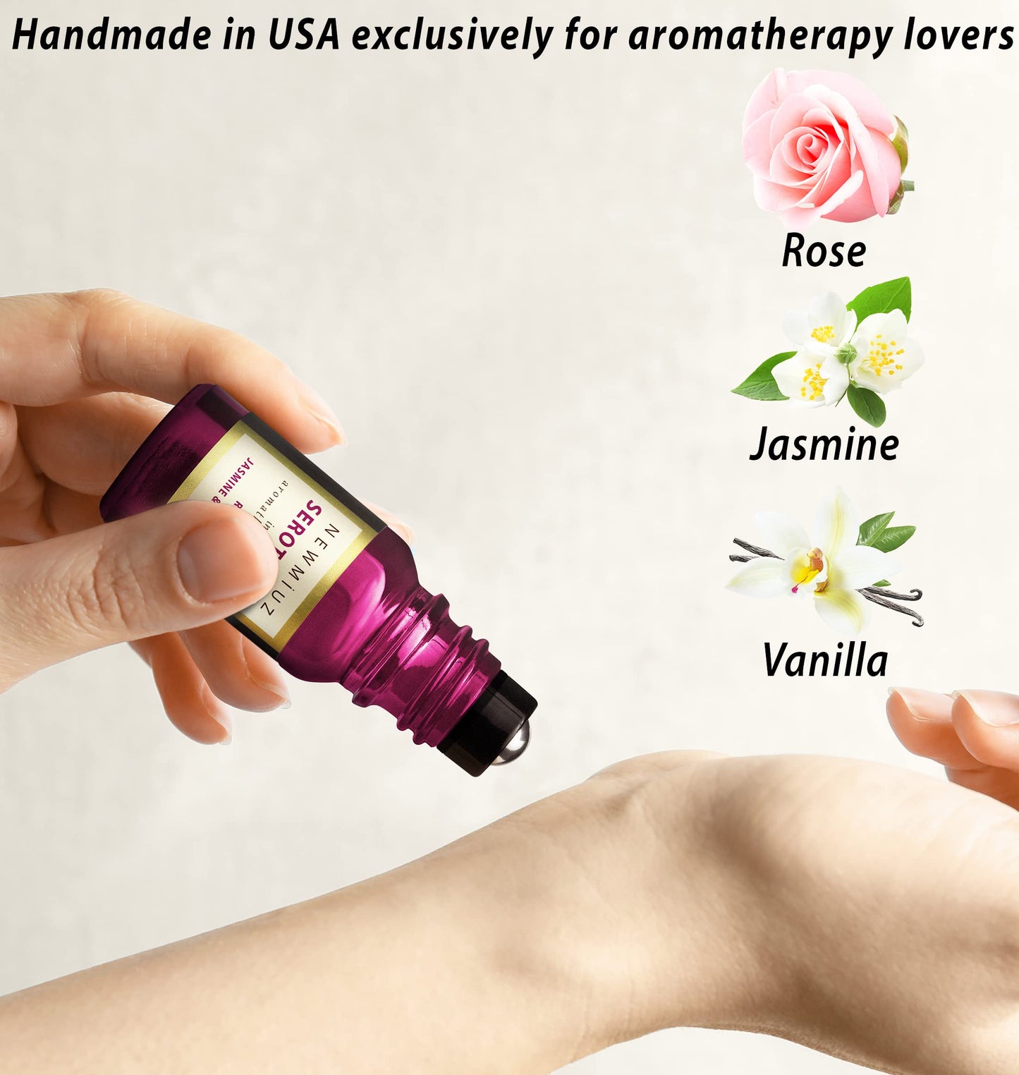 Chill Out Calming Roll On Essential Oil Blend -Stress Relief Rose Jasmine & Vanilla Destress - Relaxation Calm Aromatherapy Roller Gifts for Women Perfect Stocking Stuffers - NEW MIUZ
