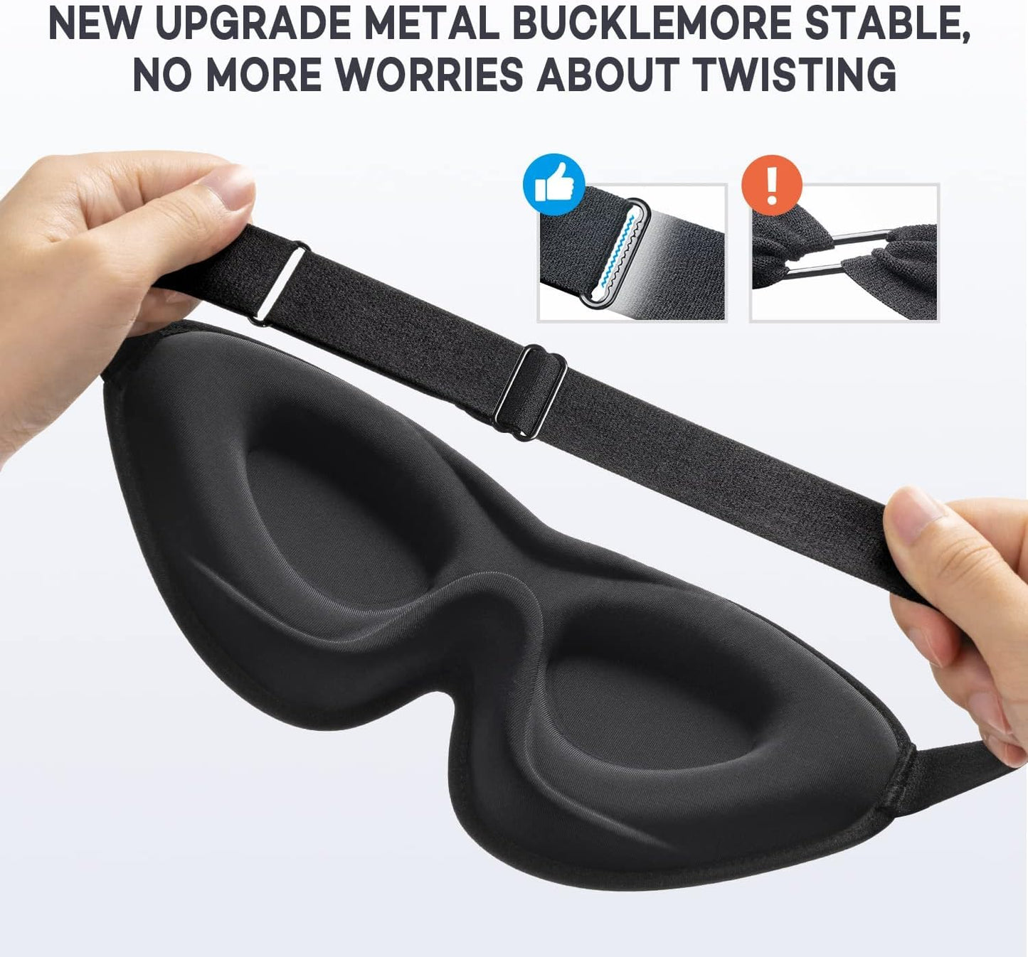 onaEz Sleep Masks, 2023 Upgraded 100% Darkness 3D Sleep Eye Mask with 12mm Recessed Eye Sockets, Breathable Comfortable Soft Milk Ice Silk Sleeping Mask for Traveling Napping All Night Sleeping Yoga
