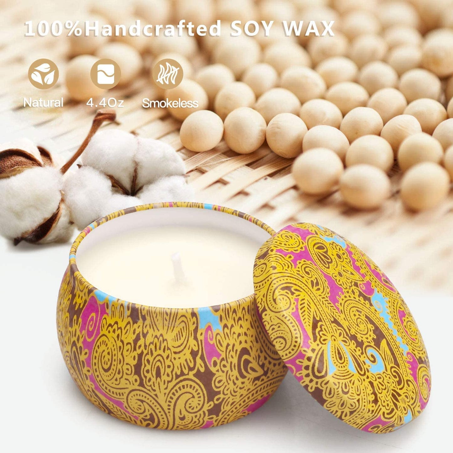 YMing Candles Gift Set for Women,17.6 Oz Long Burning Candle Gifts for Home Scented,Soy Wax Aromatherapy Candle Gift for Woman Friends, Tin Present for Mother's Day,Birthday,Eid,Anniversary