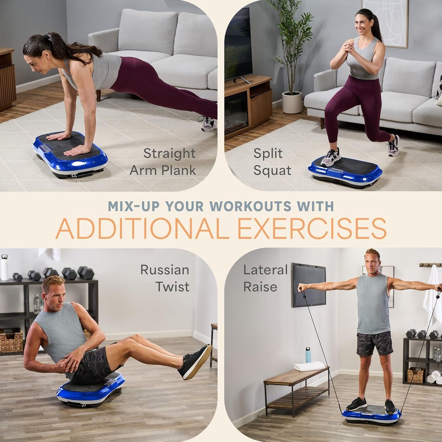 LifePro Waver Vibration Plate Exercise Machine for Full Body Workout, 99 Speed Levels, Resistance Bands, Remote, Home Fitness and Weight Loss Platform