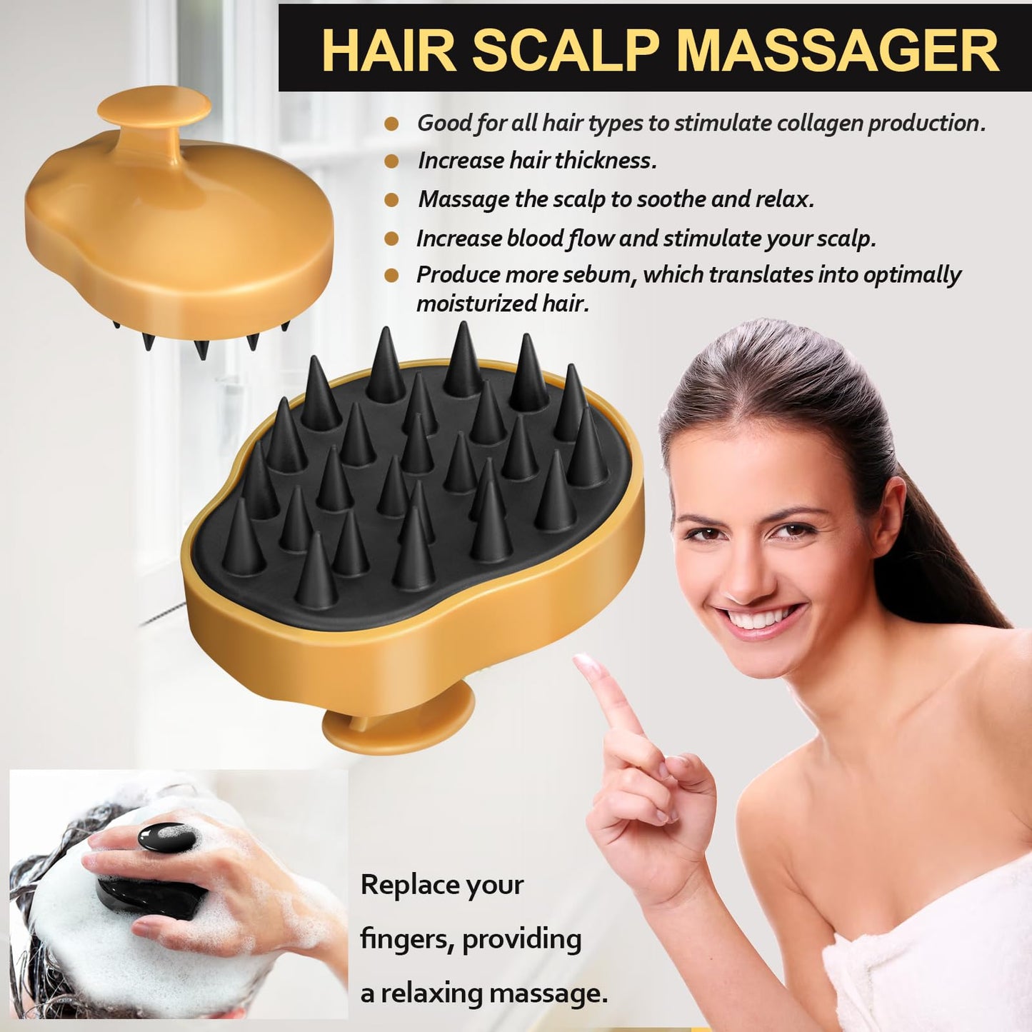 Rosemary Oil for Hair Growth, 120ml Diluted Rosemary Oil Hair Growth Serum with Derma Roller & Scalp Massager Hair Thickening Products Hair Loss Treatment for Men Women, Stocking Fillers