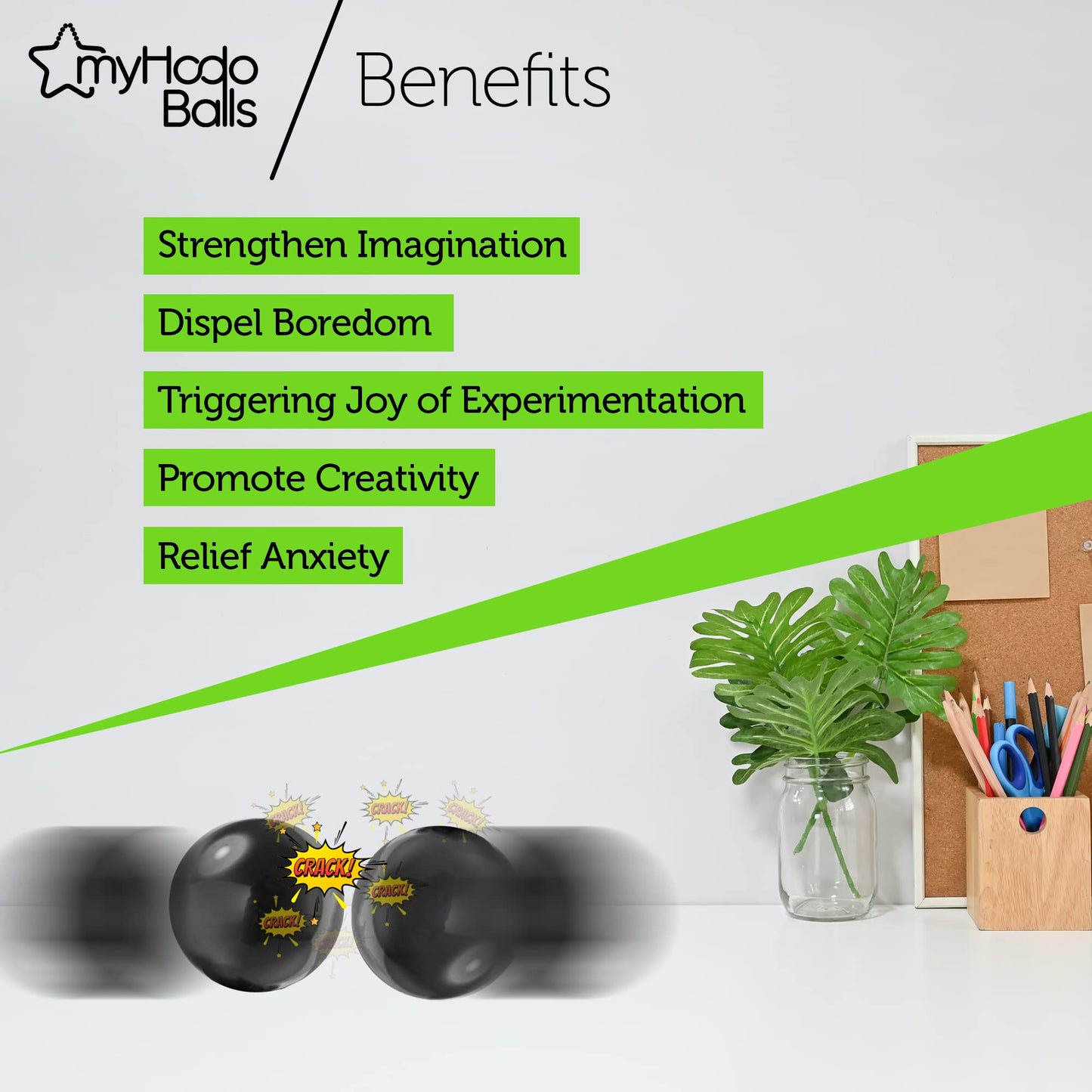 myHodo Ferrite Magnetic Balls (30mm, 2pcs) - Extra Large Magnet Spheres for Relaxation, ASMR, Anxiety Relief, Anti Stress Tool, Desk & Office Gadget, Unique Giveaway & Gift Idea, Rattlesnake Magnets