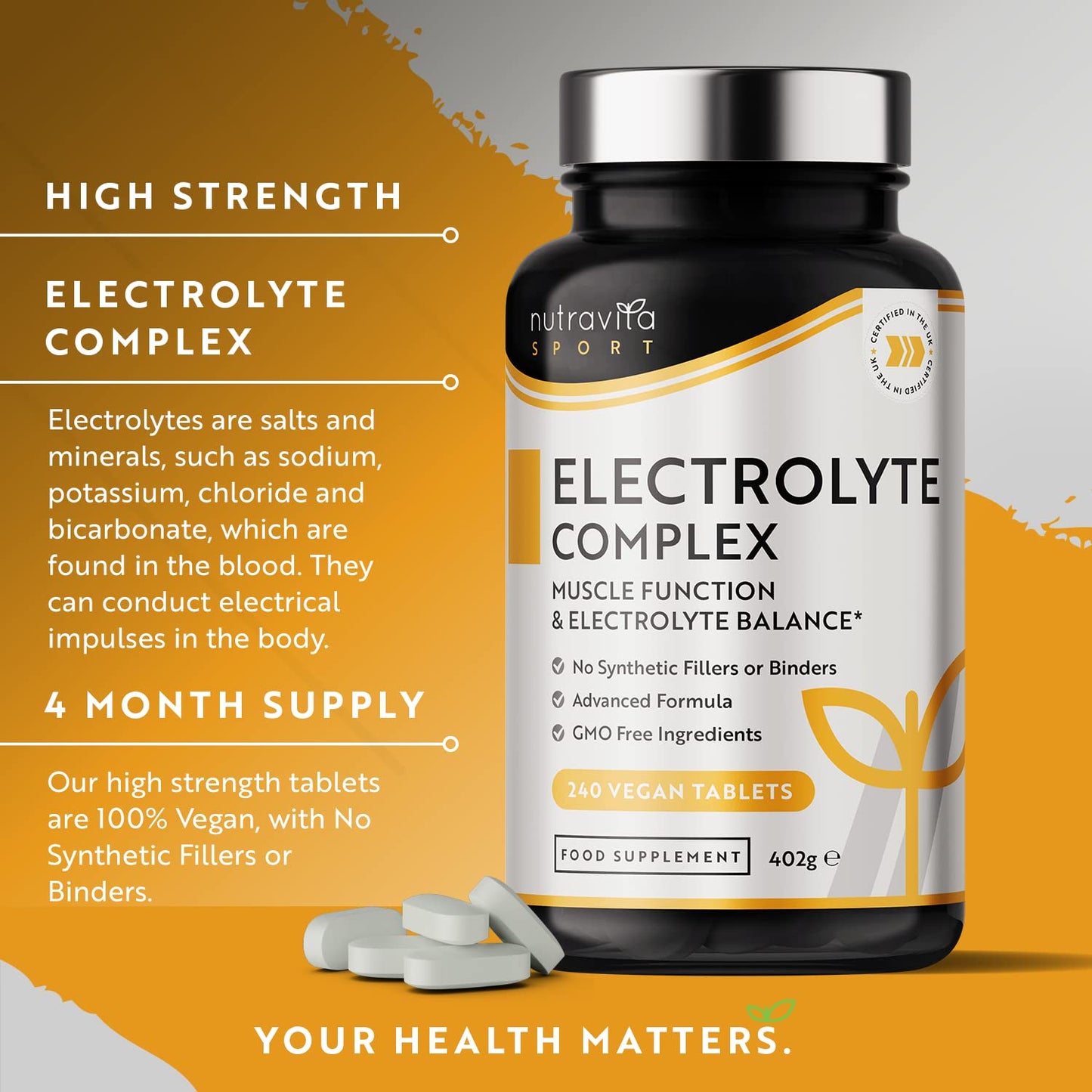 Nutravita Electrolyte Complex 240 Vegan Tablets | TRYTLION