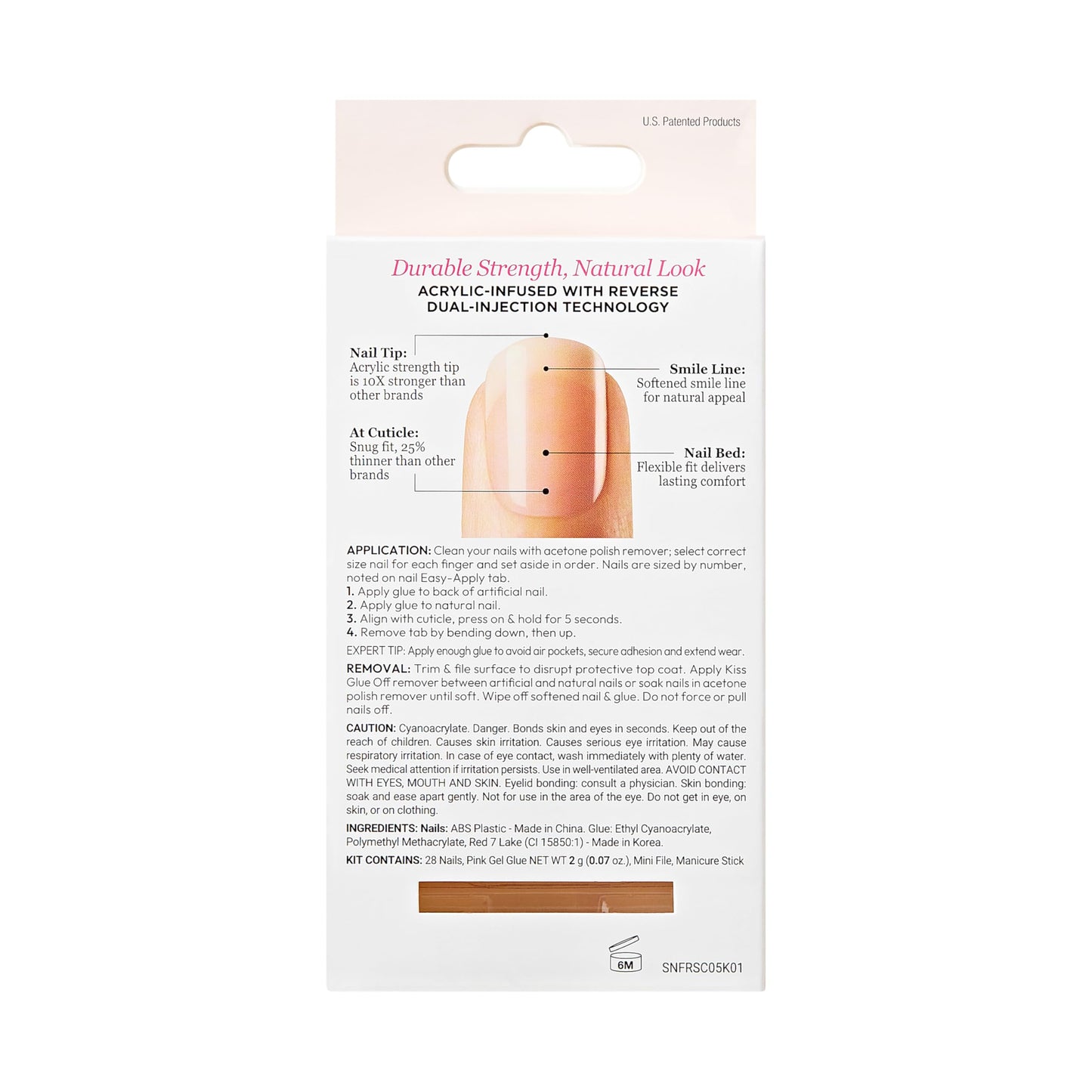 KISS Salon Acrylic French Nude Collection, Breathtaking, Real Short Length Nude Fake Nails, Includes 28 False Nails, Nail Glue, Nail File, and Manicure Stick