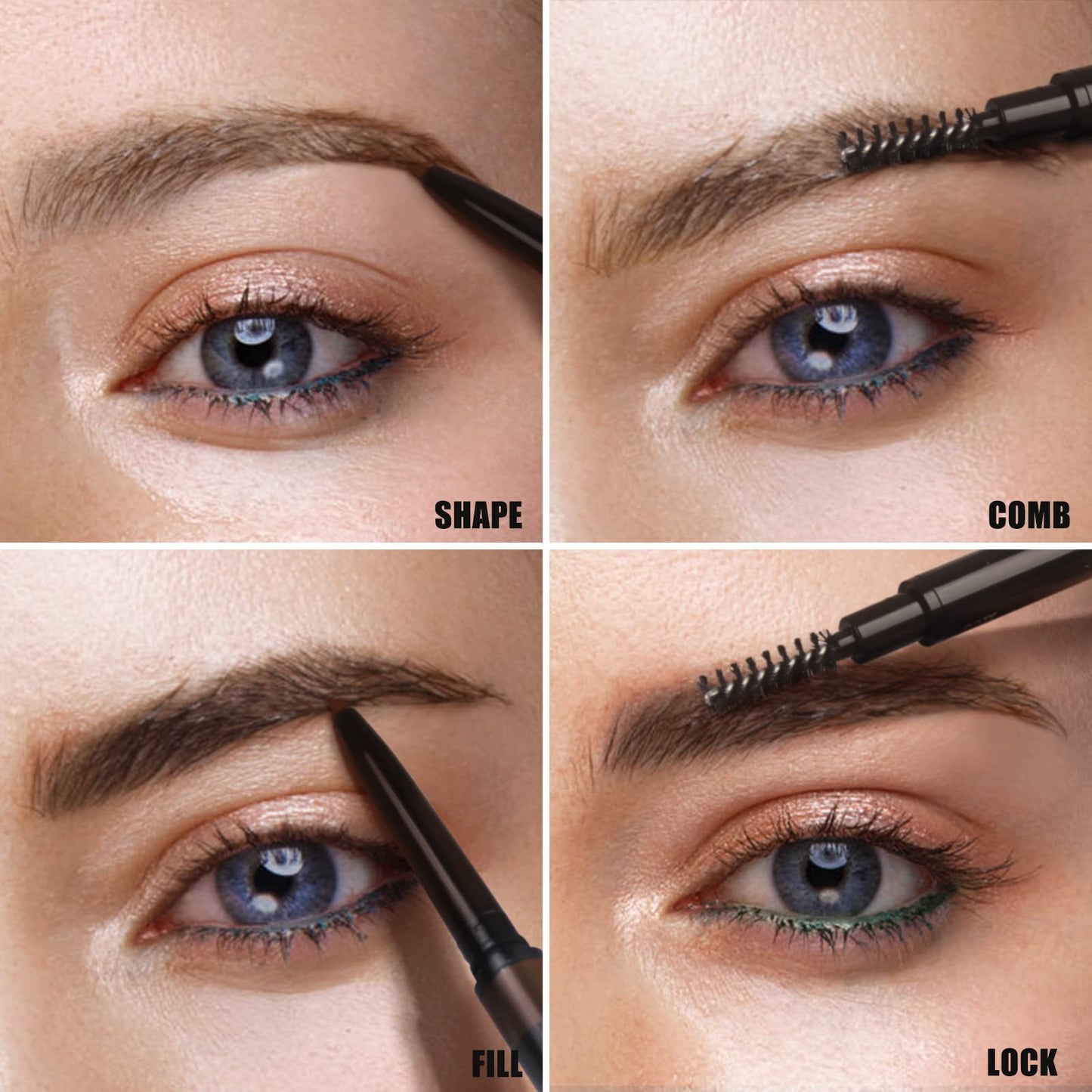 Natural Look Eyebrow Pencil, Long-Lasting & Waterproof, Precise Application, Vegan & Cruelty-Free 0.08g (103#Dark Brown)