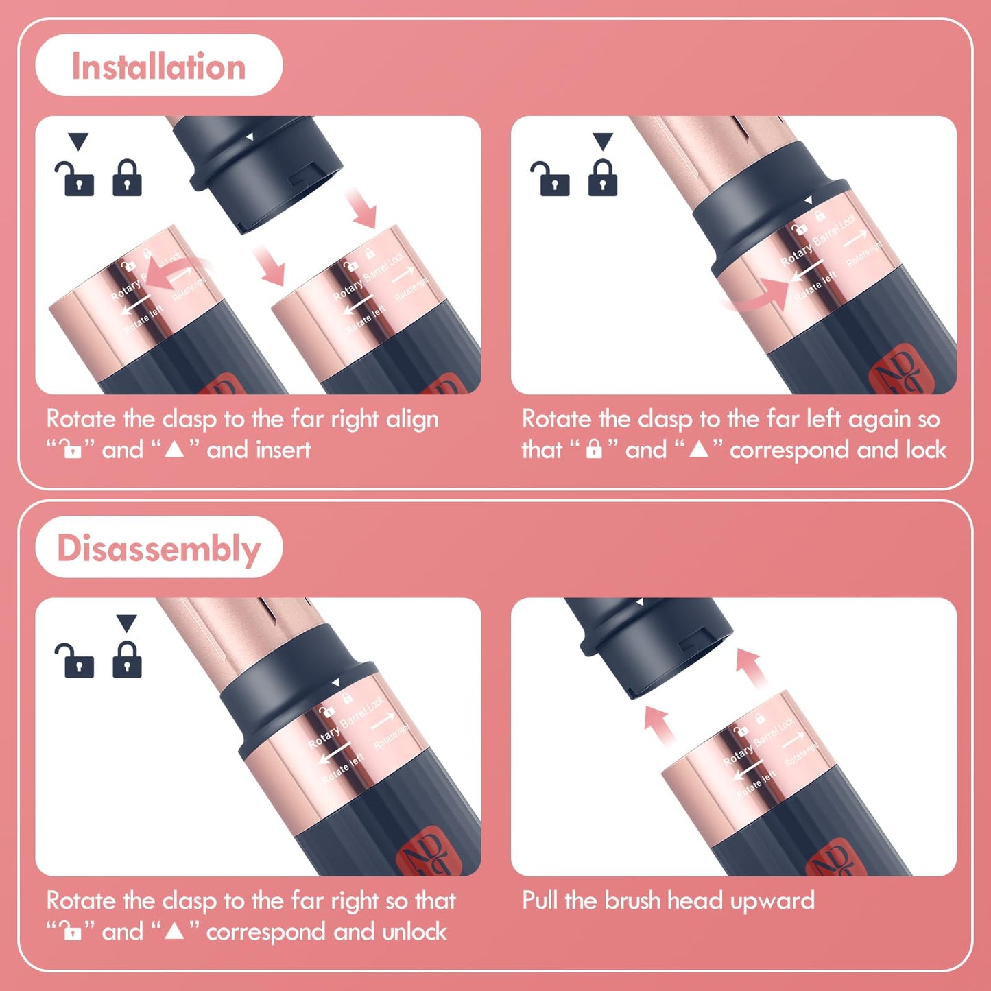 Flexstyle Hair Styler, NDLT 110,000 RPM High Concentration of Negative Ions Hair Dryer, Blow Dryer Brush, Straightening Brush, Curling lron 5 in 1 for Fast Drying Curling Straightening & Smoothing