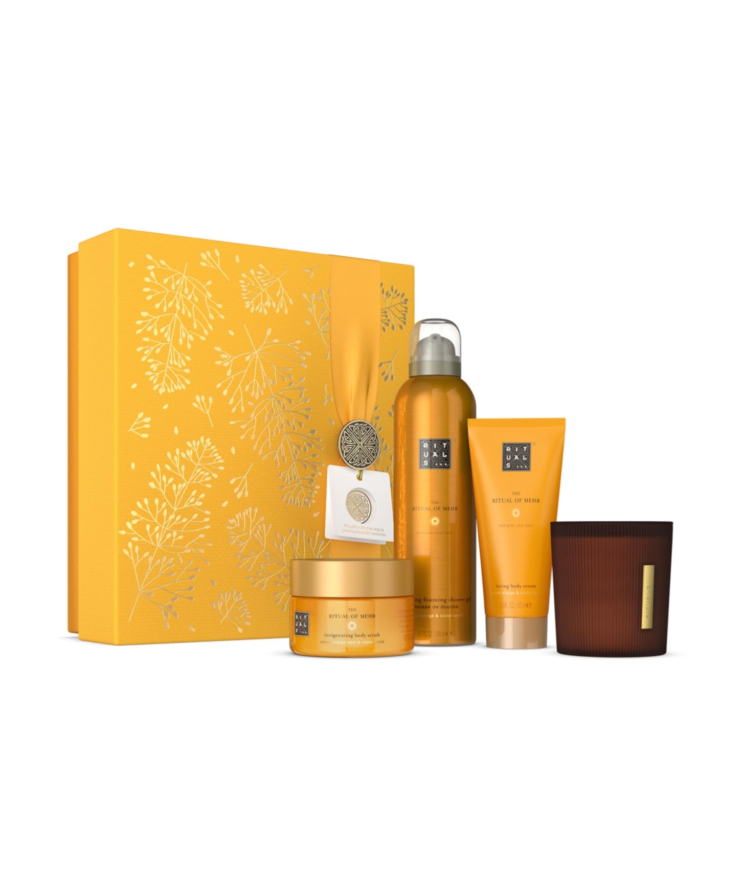 RITUALS Gift Set The Ritual of Mehr Medium - Home and Skincare Products Enriched with Sweet Orange and Cedar Wood - Bath Gift Box with Energising Properties