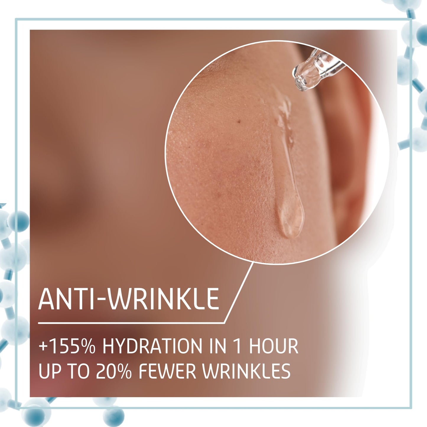Hyaluronic Acid Serum for Face, 155% Skin Hydration in 1h - Anti wrinkle Face Care for a Natural Face Lift, Face Serum for Women & Men -7x2ml Ampoules - Clinically Tested Skincare by Elemental Care