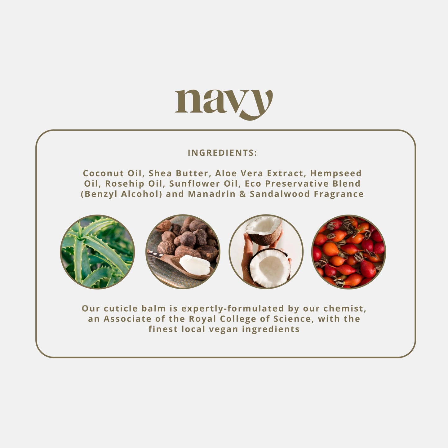 Navy Cuticle Balm - 30ml | Promote Nail Growth and Skin Moisturisation | Enriched with Rosehip Oil, Aloe Vera & Coconut Oil | Vegan & Cruelty-Free