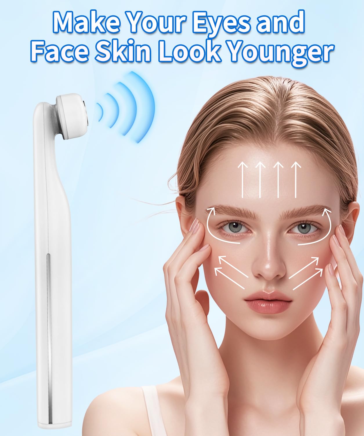 Red Light Therapy Wand for Eyes and Face 4-in-1 Facial Wand 7 Colors High Frequency Wand Eye Massager, EMS Microcurrent Face Lift Device Improves Skin Firmness Suitable for Home Skin Care