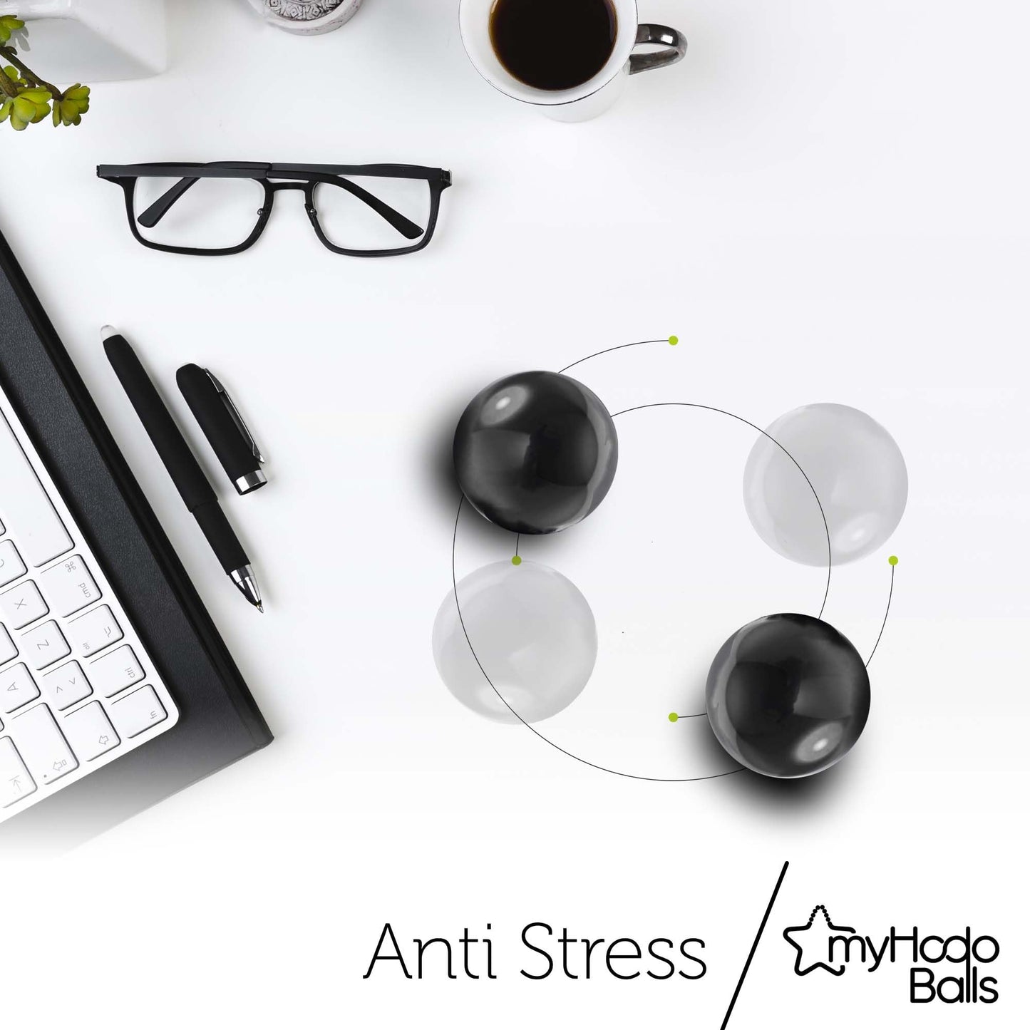 myHodo Ferrite Magnetic Balls (30mm, 2pcs) - Extra Large Magnet Spheres for Relaxation, ASMR, Anxiety Relief, Anti Stress Tool, Desk & Office Gadget, Unique Giveaway & Gift Idea, Rattlesnake Magnets
