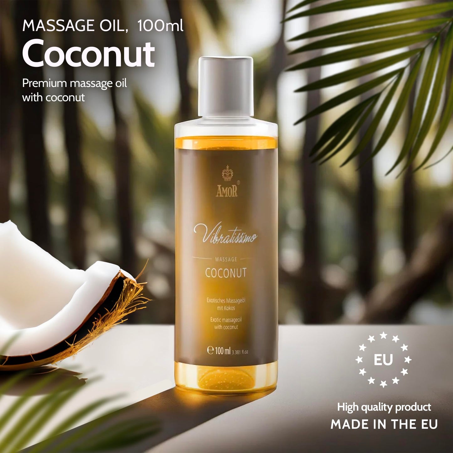 Vibratissimo “Coconut” - Exotic Massage Oil with Coconut, Love Oil, Erotic Oil, 100 ml
