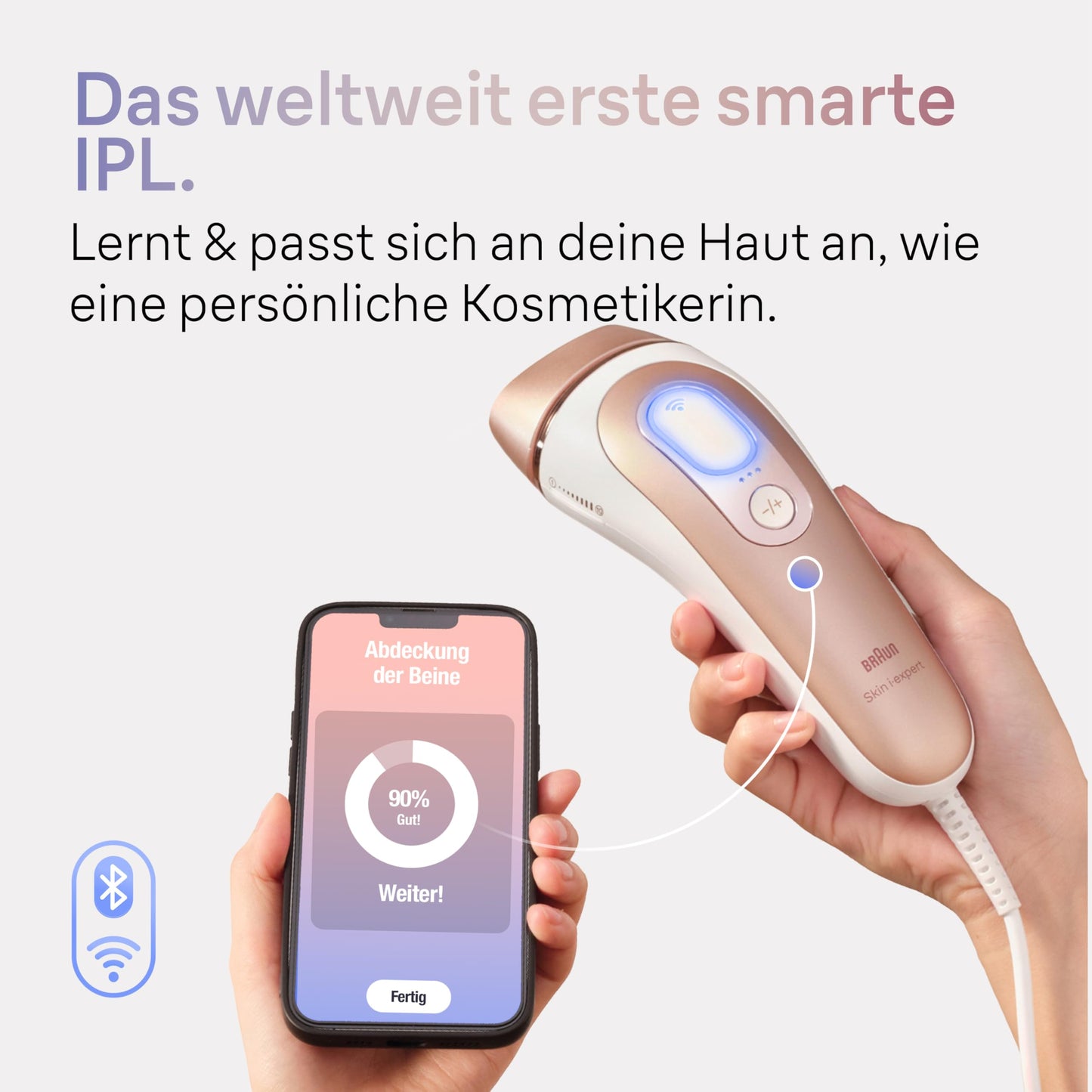 Braun Smart IPL 7 Skin i·Expert, Free app, Women's Hair Removal Device, 2 attachments, Visible Hair Removal, Designed in Germany, Venus Razor, Alternative to Laser Hair Removal, PL7147, White