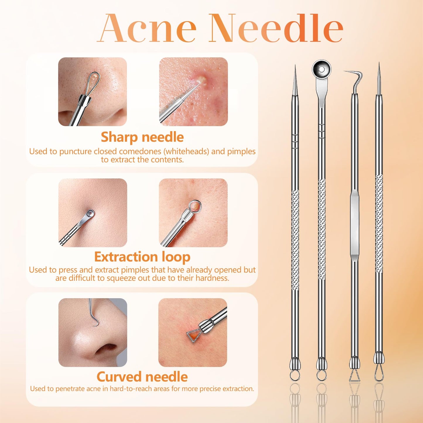 Yccu Blackhead Remover Vacuum 4 Suction Power Mode Blackhead Remover Tool Rechargeable Black Head Remover for Face with 4 Suction Heads Pore Vacuum Cleaner Acne Pimple Whitehead Extractor