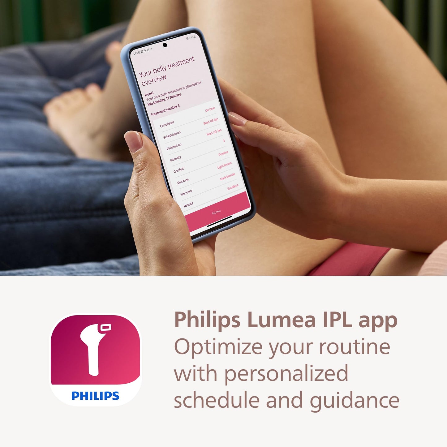 Philips Lumea Series 8000, IPL Hair Removal Device, with SenseIQ Technology, 4 Attachments for Body, Face, Bikini and Underarms, Satin Compact Pen Trimmer, Model BRI949/00