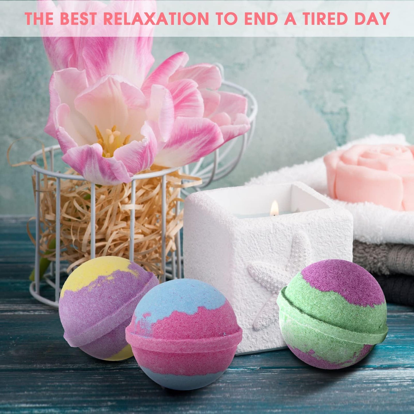 Fafamara Bath Bombs, Foaming Gift Set 20 Organic & Natural Handcrafted Essential Oils Relaxation and Stress Relief Fizzy Balls Ideal Birthday Gift for Her/Him, Women, Wife, Girlfriend, Mother
