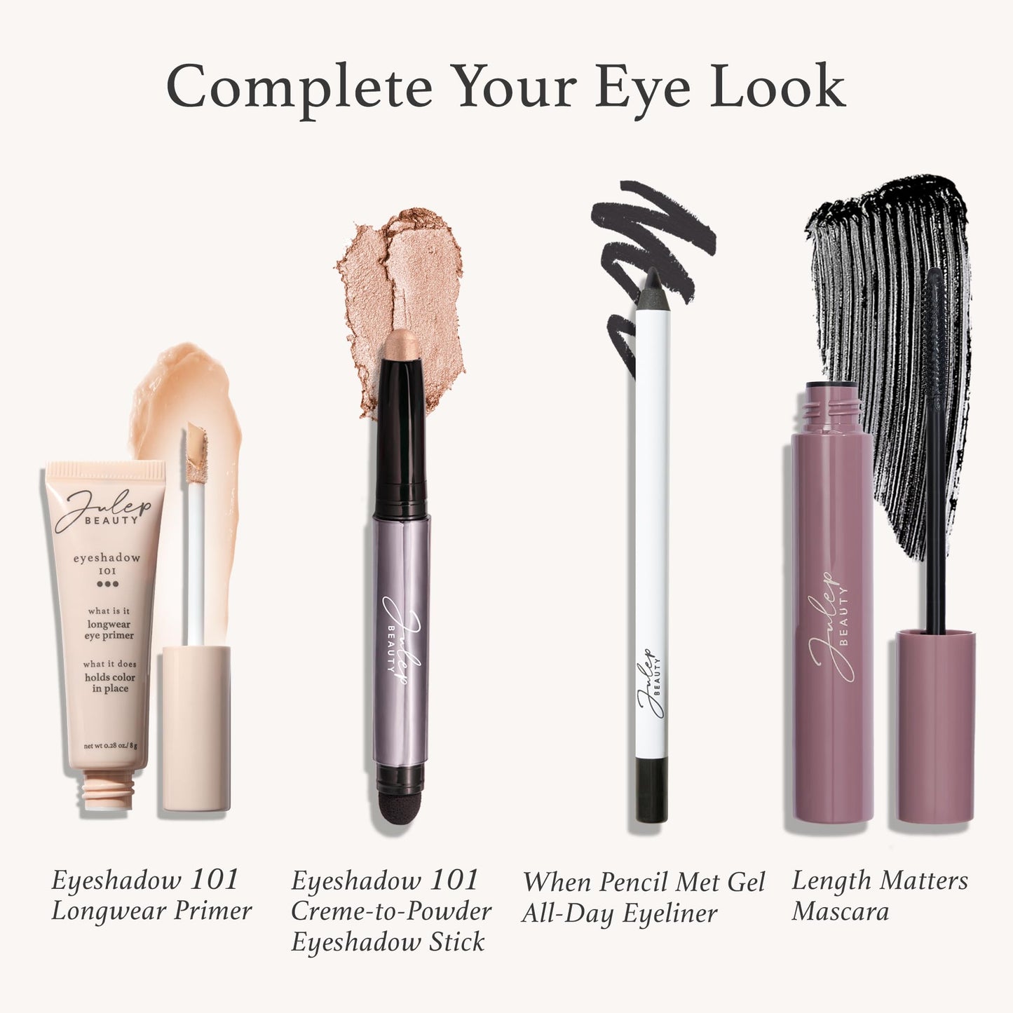 Julep Eyeshadow 101 Crème-to-Powder Eyeshadow Stick (Smoky Amethyst) Long-Lasting, Waterproof Eye Shadow - Blendable, Crease-Proof Eye Shadow Stick with Built-In Smudger - Shimmer Eyeshadow