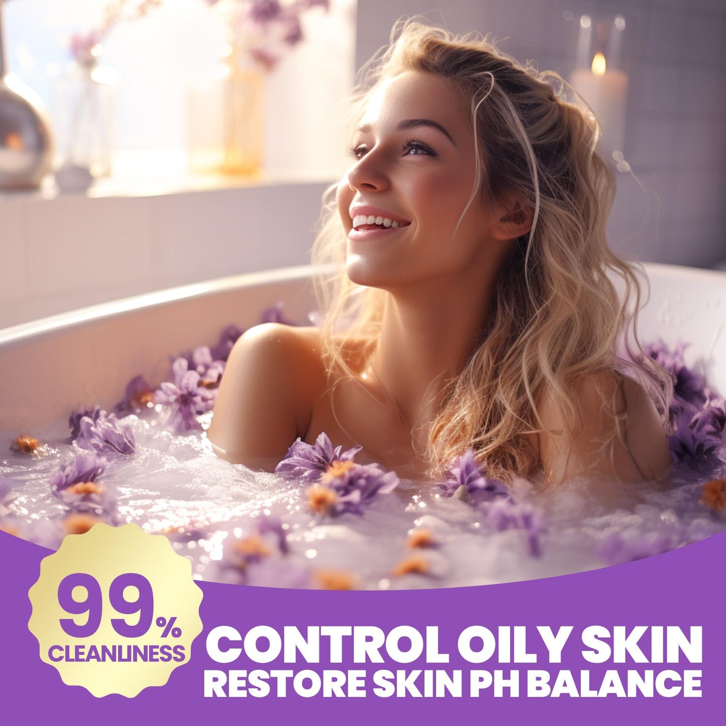 Spa Luxetique Pamper Gifts for Women, 8pcs Lavender Bath Set for Women Gifts, Spa Gifts Set with Bubble Bath, Body Lotion, Relaxing Gifts for Women, Birthday Gifts for Women, Mothers Day Gifts