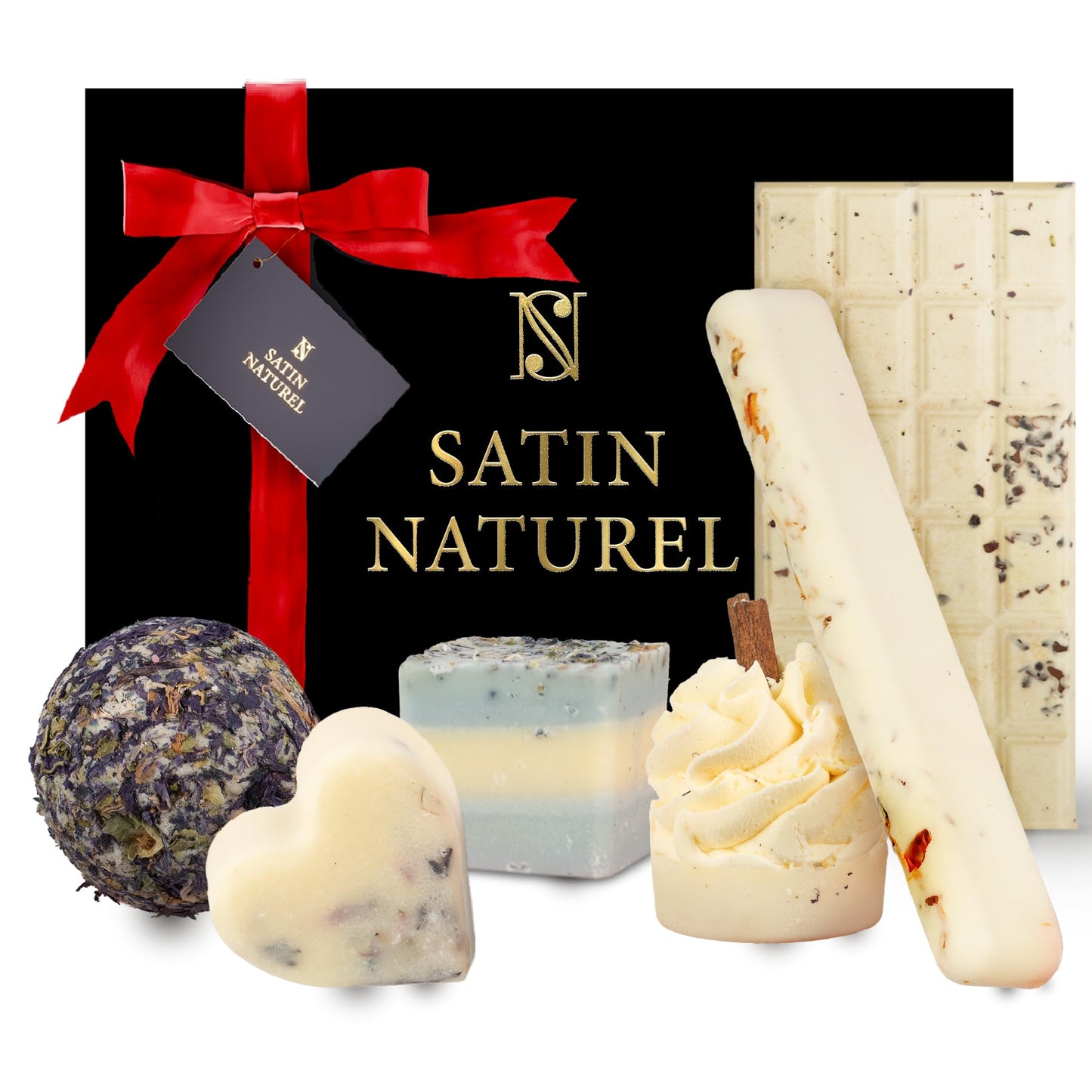 Luxury Gifts for Women - Organic Bath Bombs - Gifts for Her - 7Pcs Handmade with Essential Oil & Shea Butter Gifts for Girls - Bath Bombs for Women - Premium Gift Box by Satin Naturel