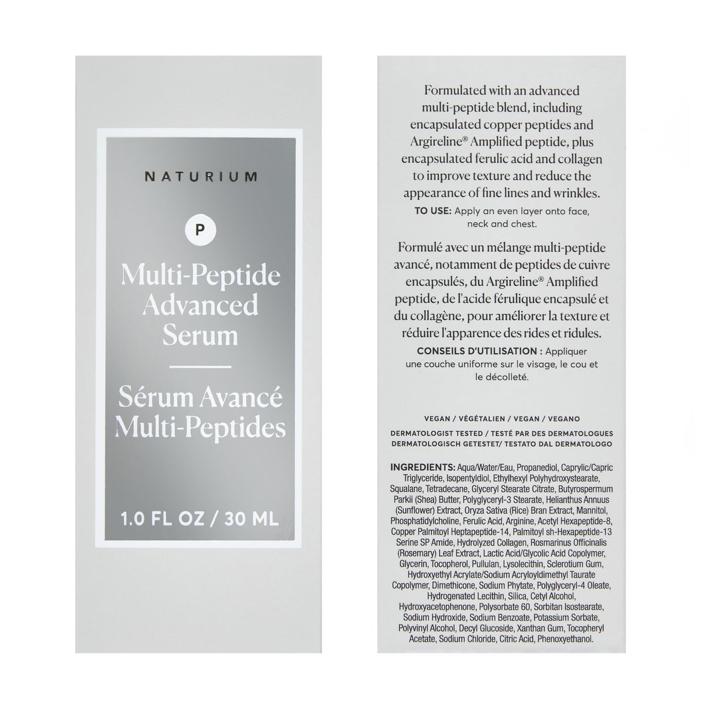 Naturium Multi-Peptide Advanced Serum, Firming & Smoothing Face Serum for Fine Lines & Wrinkles with Advanced Multi-Peptide Blend | 1.0 FL OZ / 30 ML
