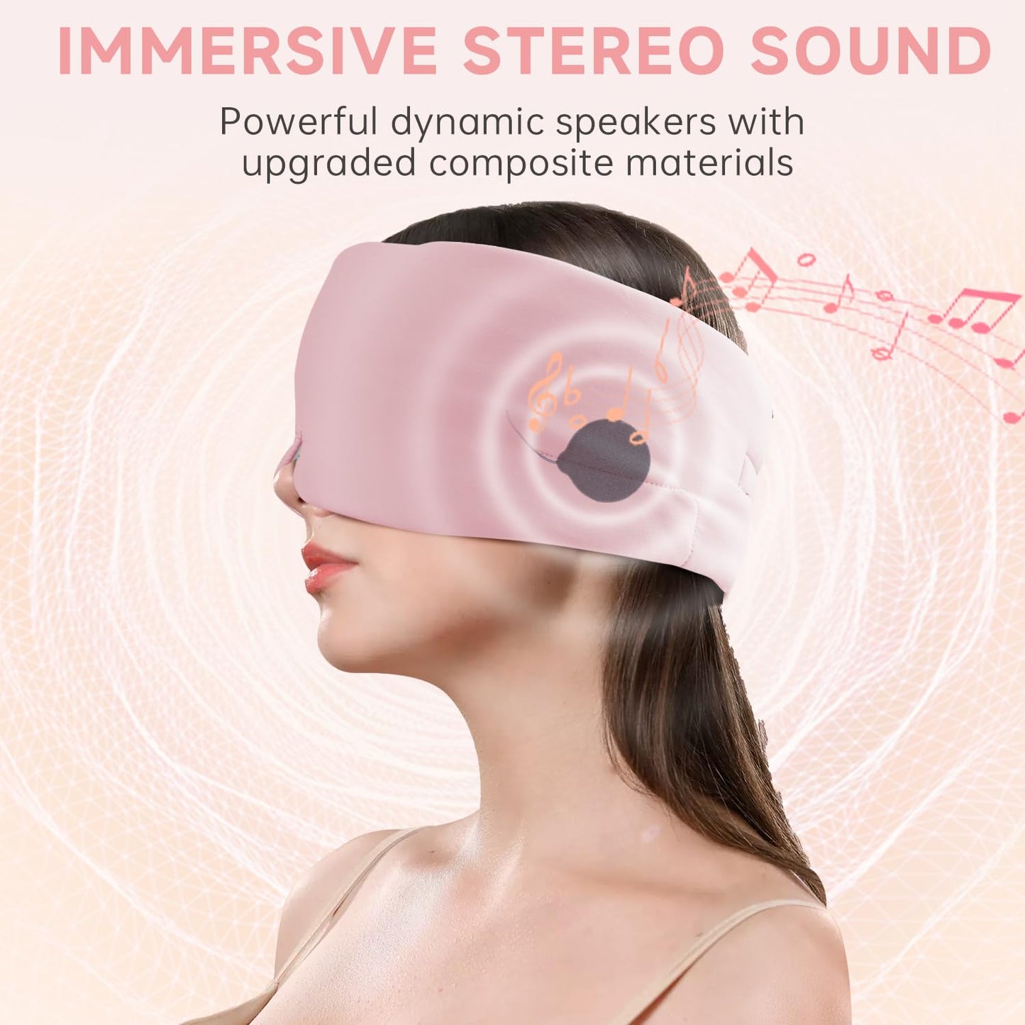 LC-dolida Bluetooth Sleep Mask Headphones, Upgraded Widened Bluetooth Sleep Headphones 100% Blackout Eye Mask Headphone with HD Speakers, Sleeping Headphones Birthday Gift for Women Men