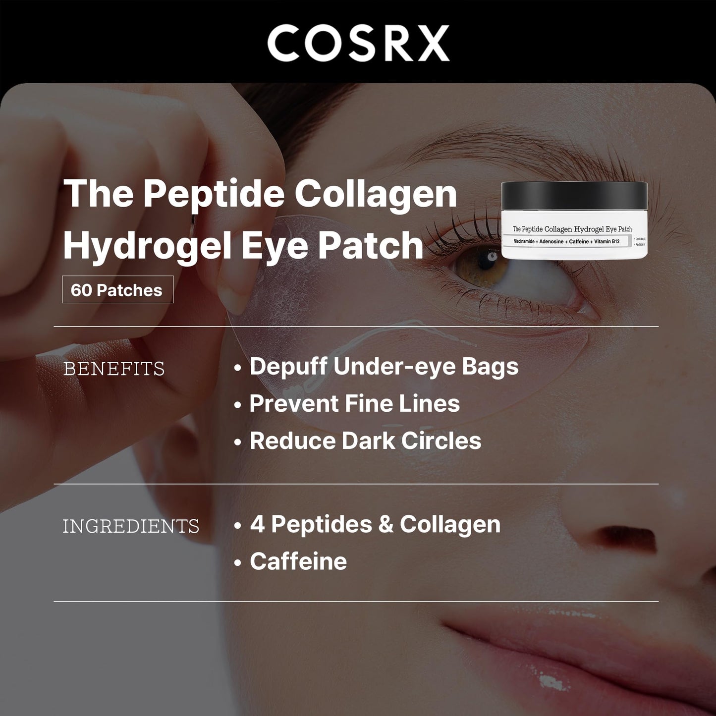COSRX Peptide Collagen Hydrogel Eye Patches – 60 pcs | TRYTLION