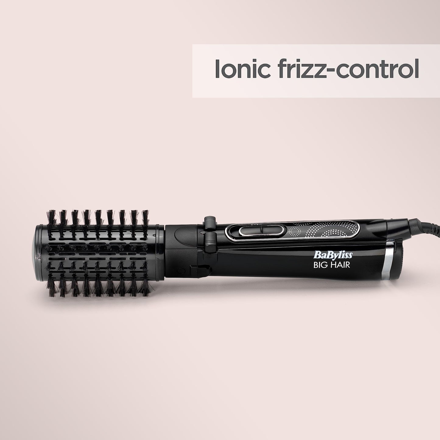BaByliss Big Hair Rotating Hair Dryer Brush - Dry and Style in One Step, 2 Speeds & Alternating Directions, Ionic Frizz-Control, 50mm Barrel, Black, 2885U