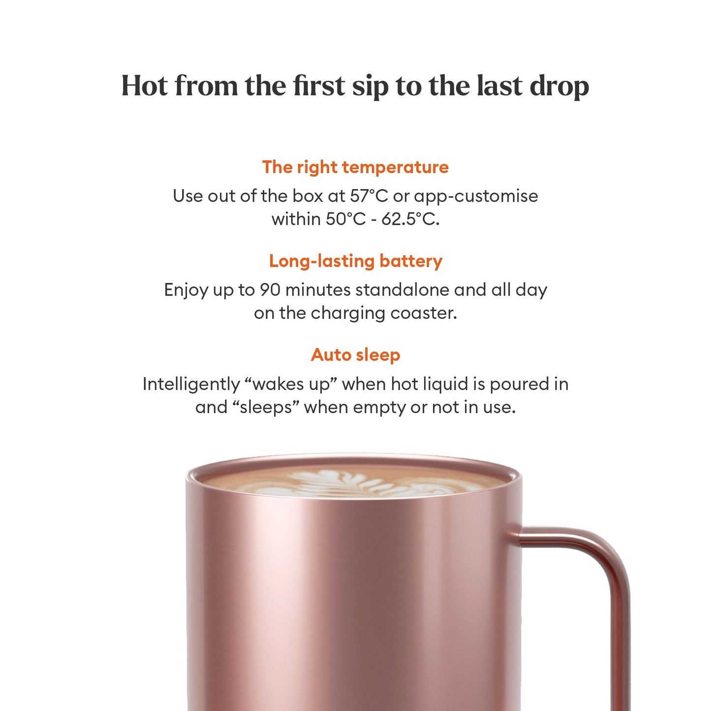 Ember Temperature Control Smart Mug 2-295 ml App-Controlled and Rechargeable Heated Coffee Mug with Intelligent LED Display, 1.5-hr Battery Life and Improved Design, Rose Gold