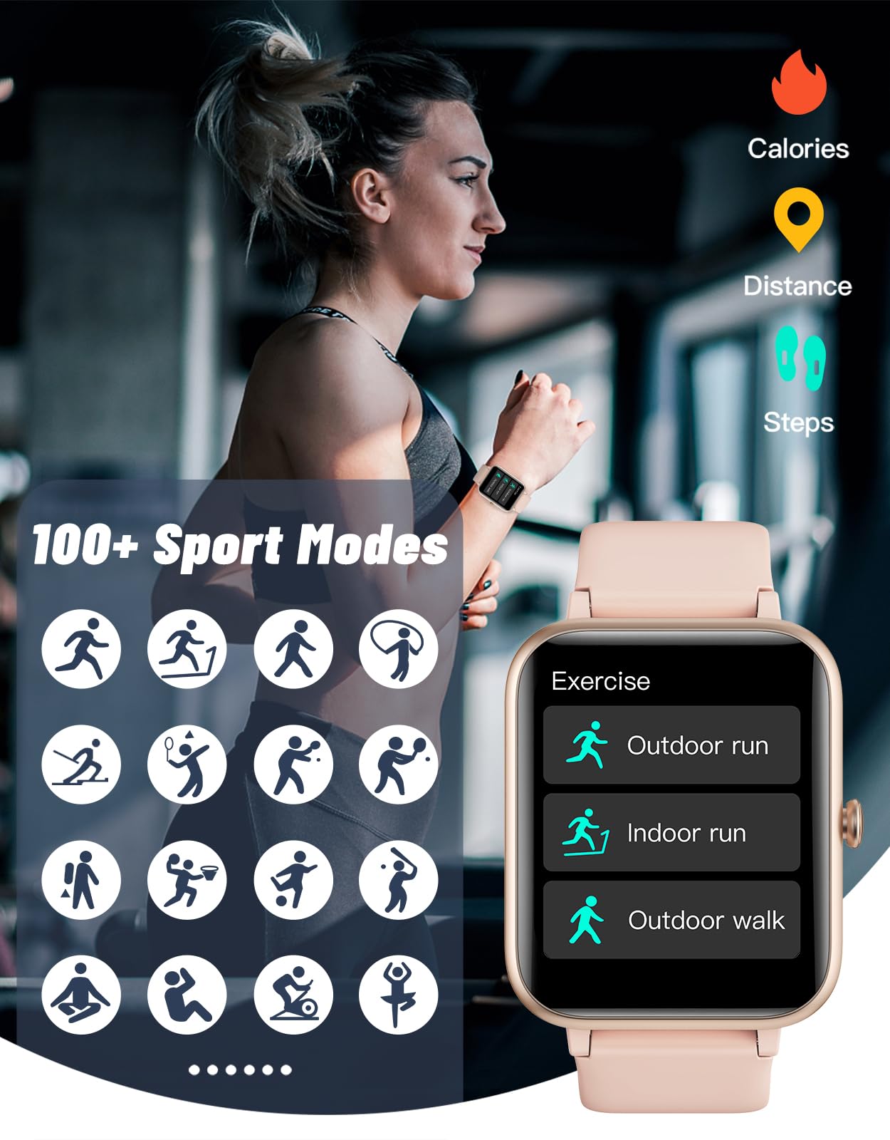 GRV Smart Watch Answer Dial Call,Smart Watches for Women Men with Heart Rate Monitor,Step Counter,Sleep Tracker,Sports Fitness Tracker Watch Call SMS Notification Smartwatch for Android iOS Phone